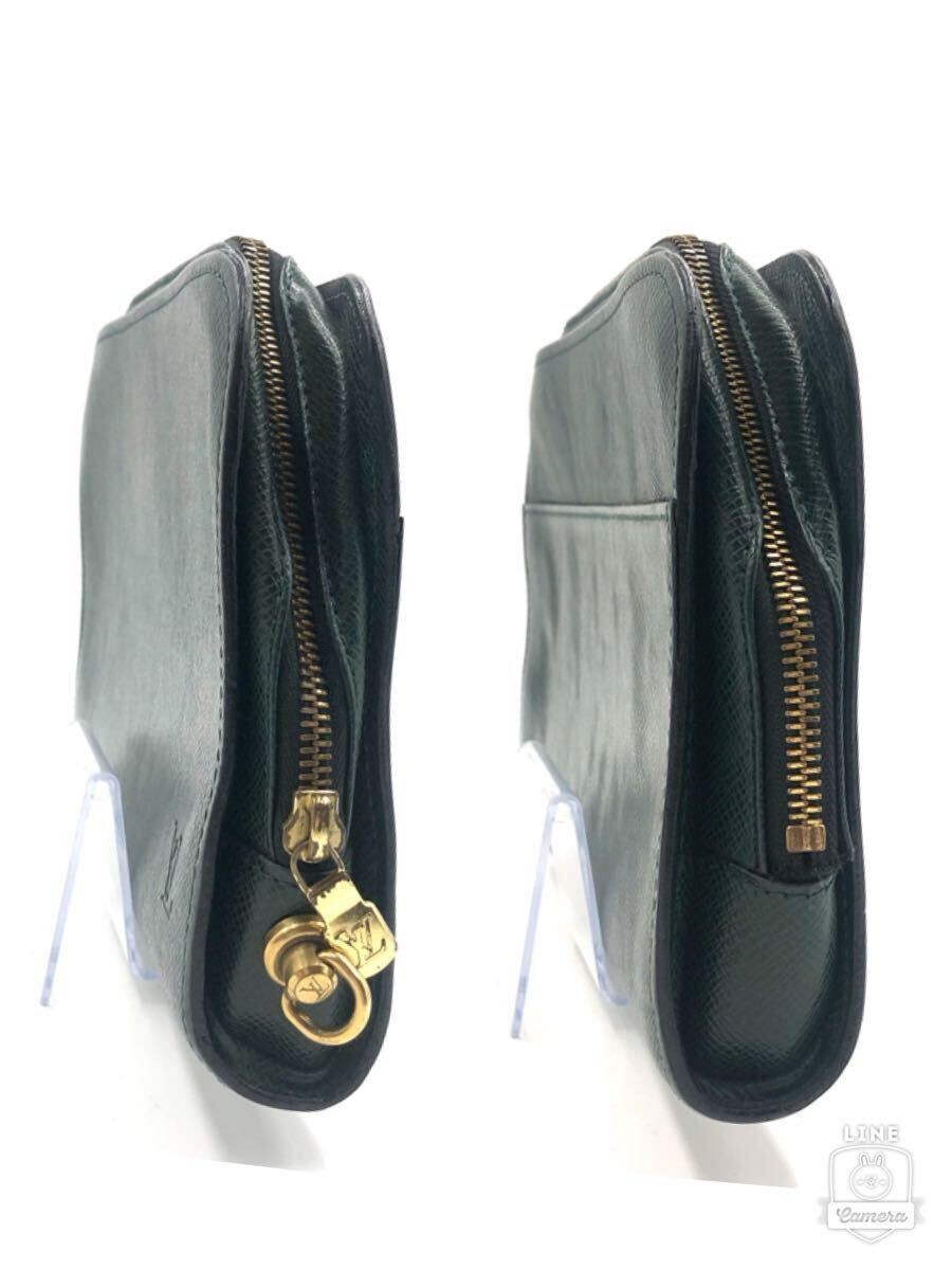 LOUIS VUITTON Taiga Episea Baikal Leather Second Bag Made in France 16×24.2x4cm