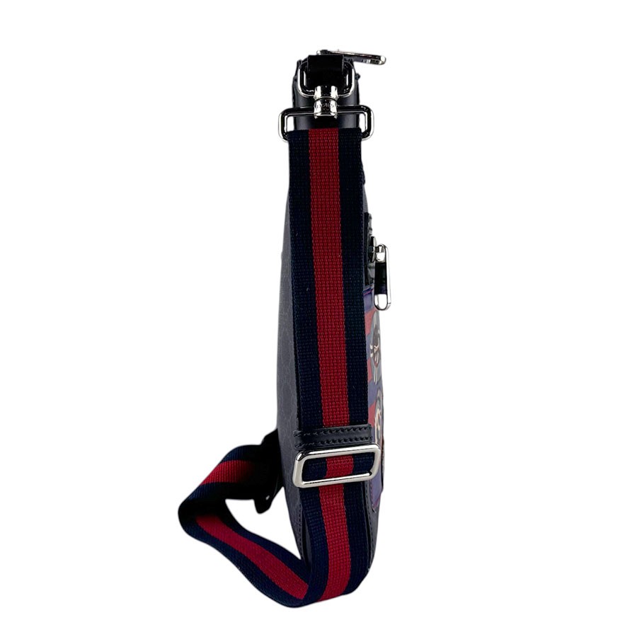 Auth GUCCI GG Supreme Crossbody Shoulder Bag Black/Multicolor PVC – z8640