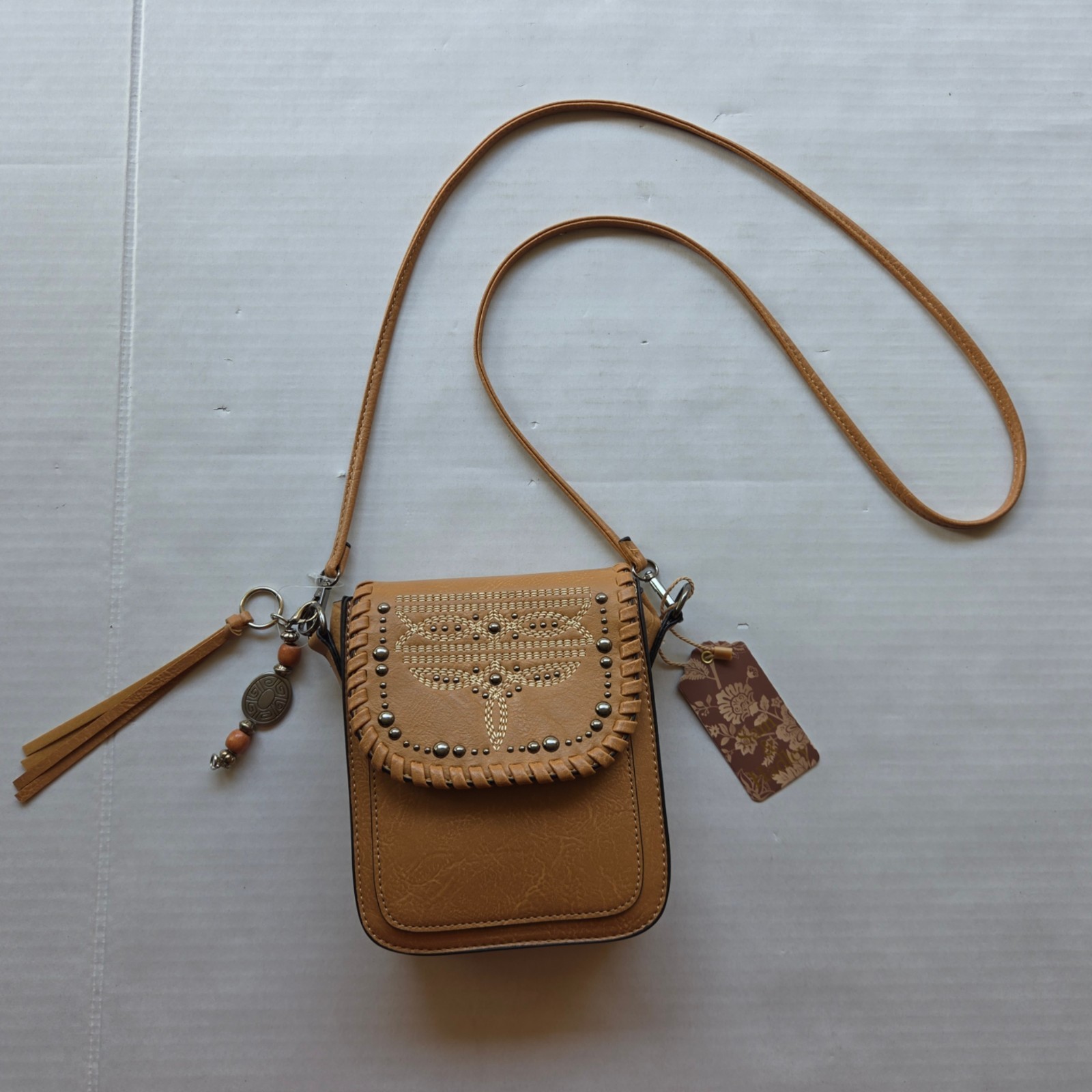 Sam & Hadley Western Mini Square Crossbody Studded Accent Sling Bag