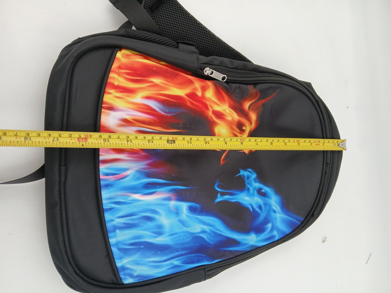 Fire Ice Dragon Backpack School Bag Large Flame Graphic 19in Kids Bookbag Travel