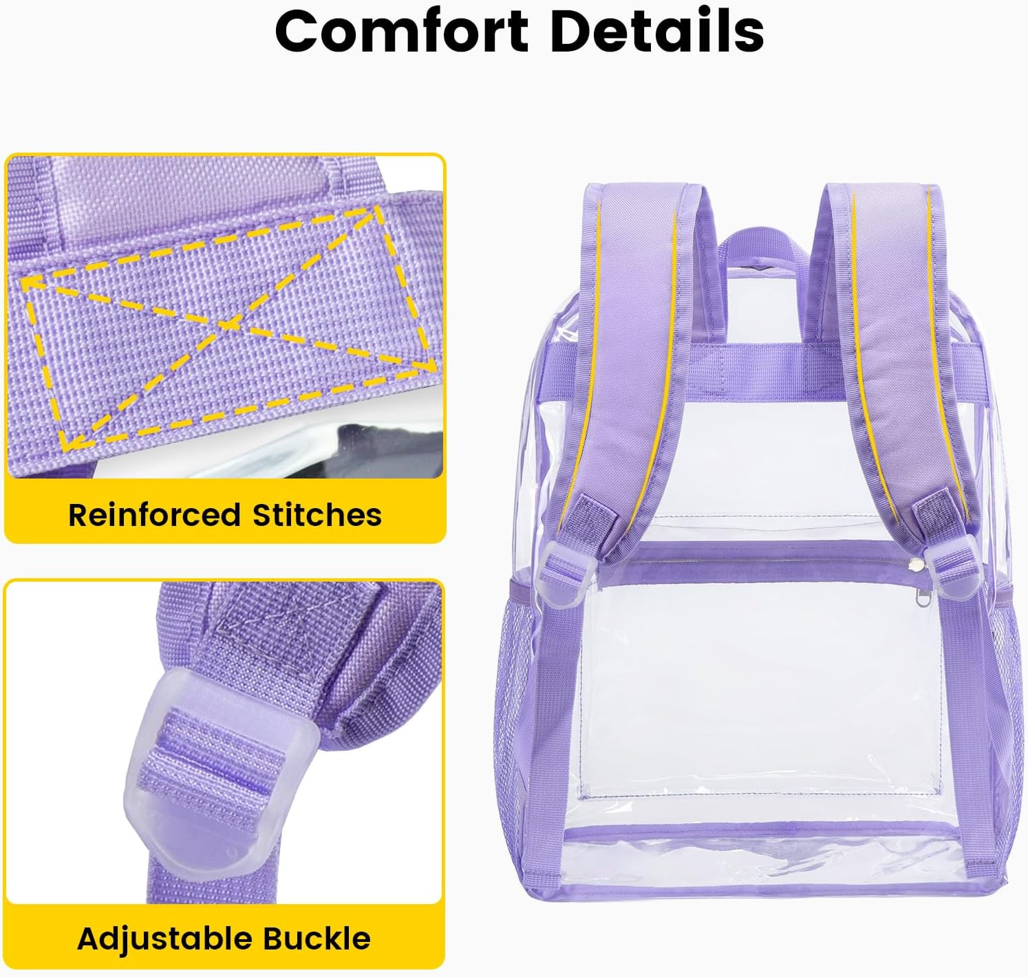 Heavy Duty Clear Backpack – Large Clear Backpacks for School See through Backpac
