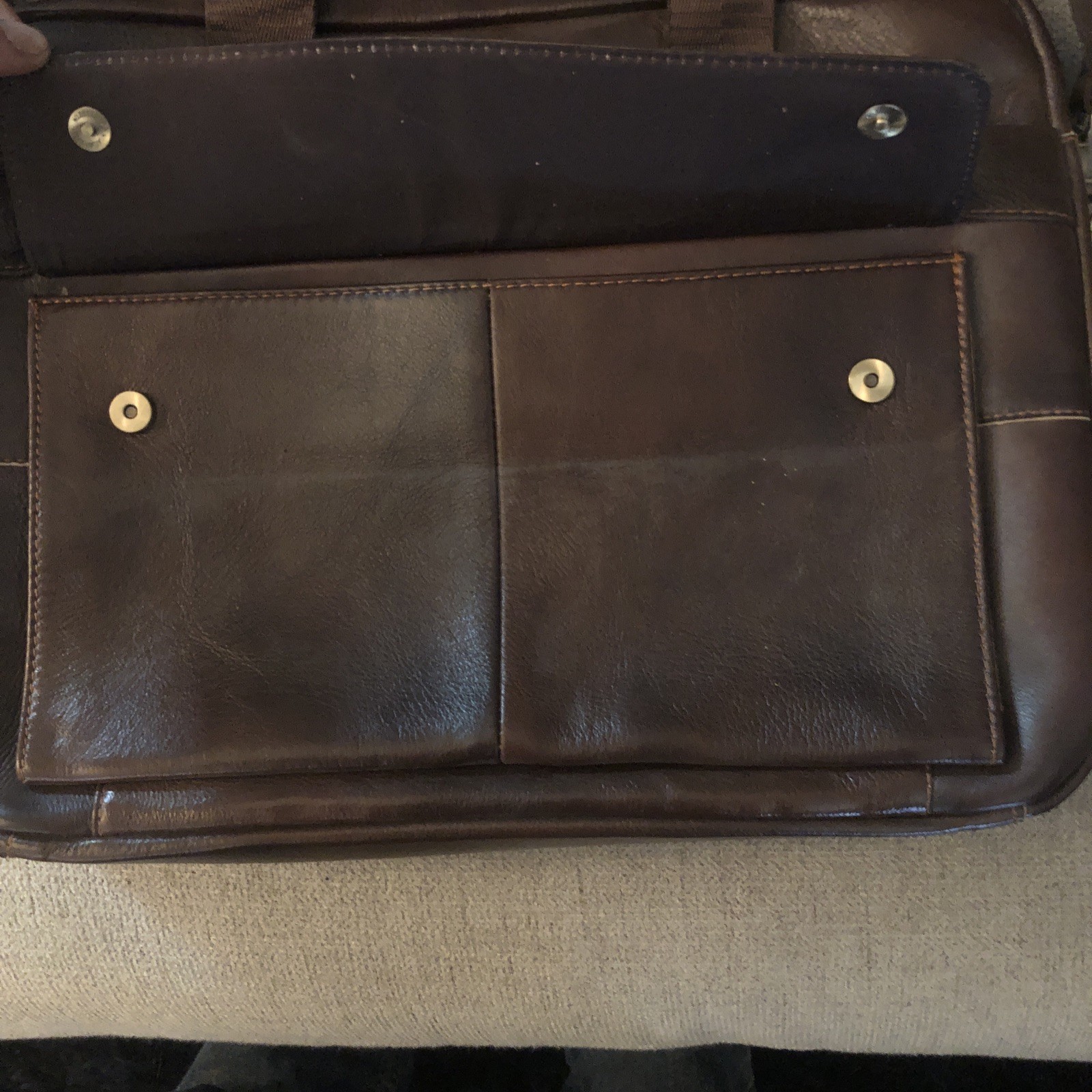 Fonmor Genuine Leather Briefcase Bag Coffee Brown Business Laptop Bag Law Office
