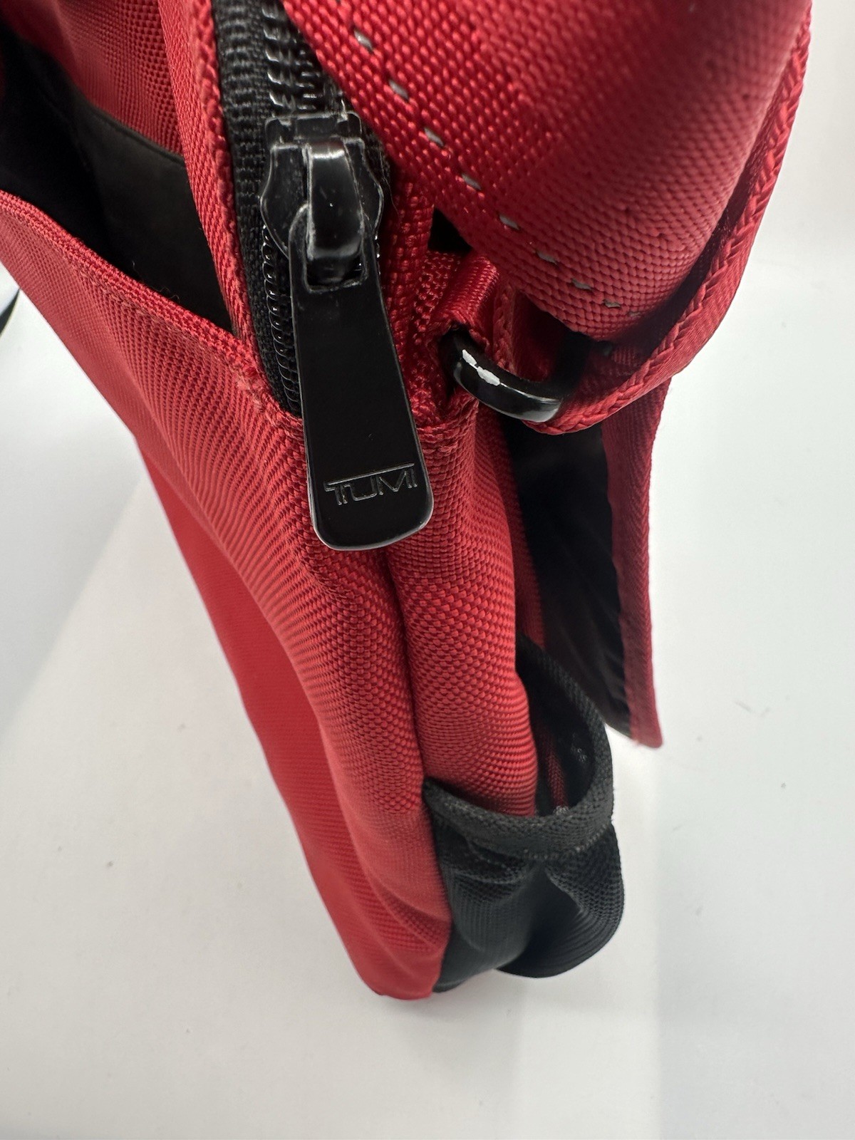 Tumi T-Tech Red Canvas Style Messenger Crossbody Bag