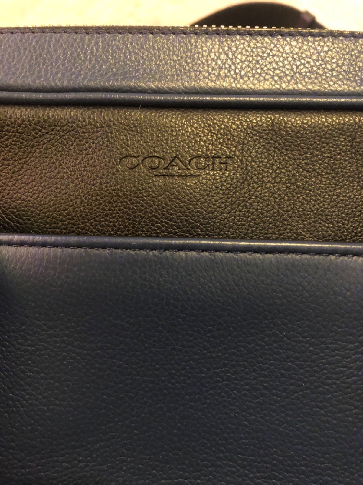 Coach Metropolitan Blue and Black Leather Computer Bag/Brief Case RARE EUC