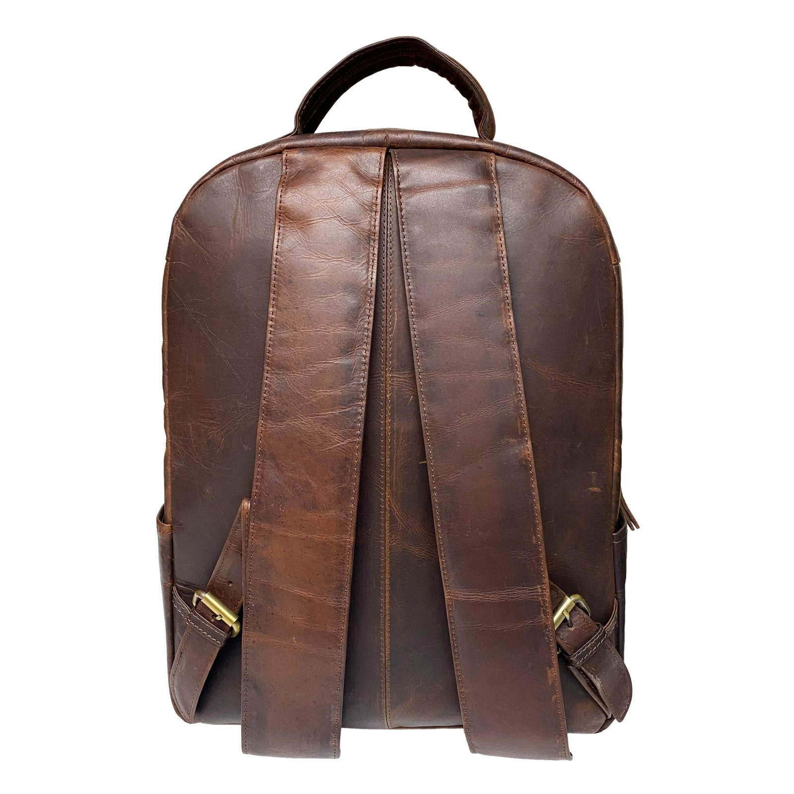 Brown Leather Backpack for Men & Women – Durable Travel, Work, School Bag