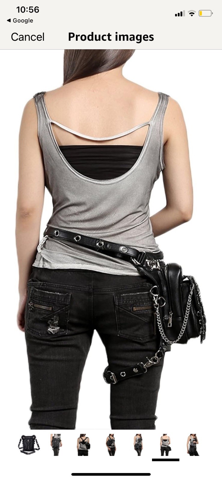 Steel Master Black Zip Buckle Crossbody Adjustable Strap Biker Gothic unisex