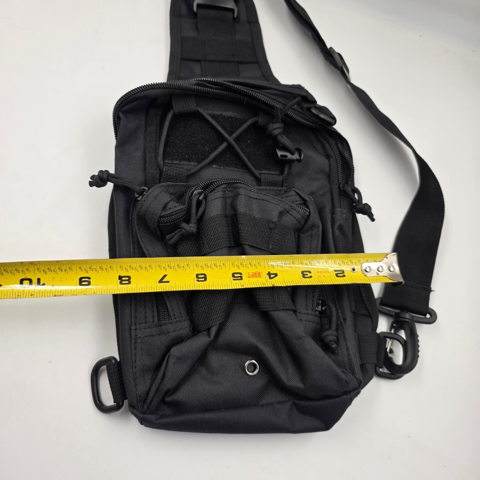 Black Tactical Sling Bag MOLLE Messenger Shoulder Pack Utility EDC Gear