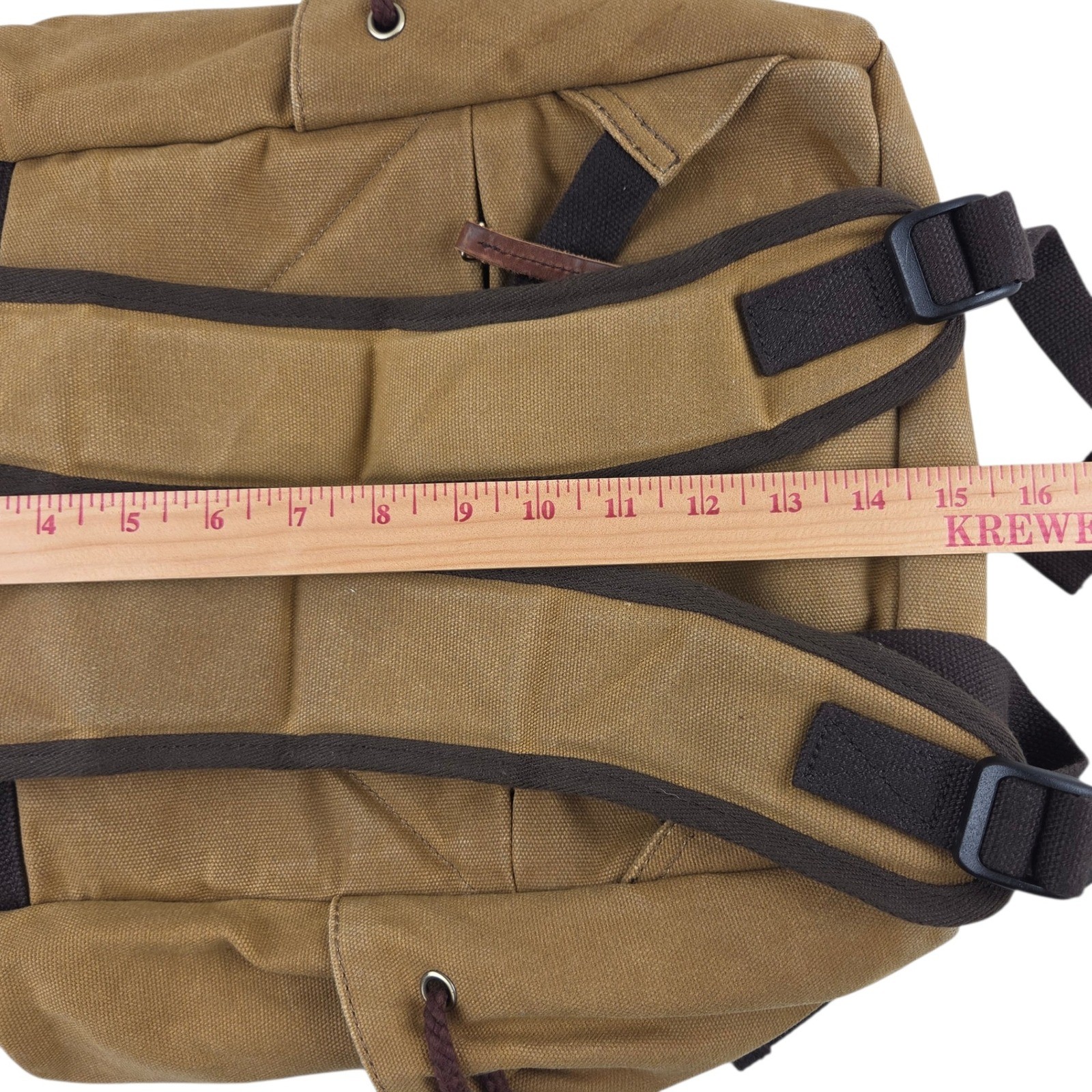 Ducks Unlimited Canvas Backpack Rucksack Field Bag Tan Leather Daypack Rugged