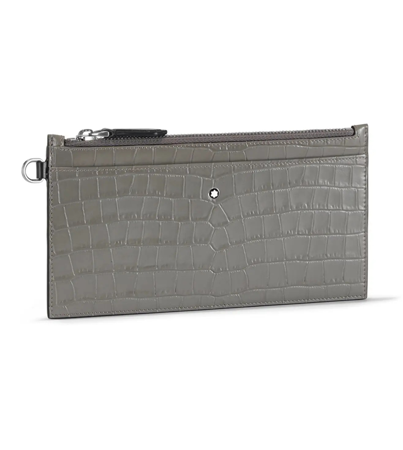 Montblanc Mini Pouch Grey Croc embossed Leather wrist strap 130013 RRP £445