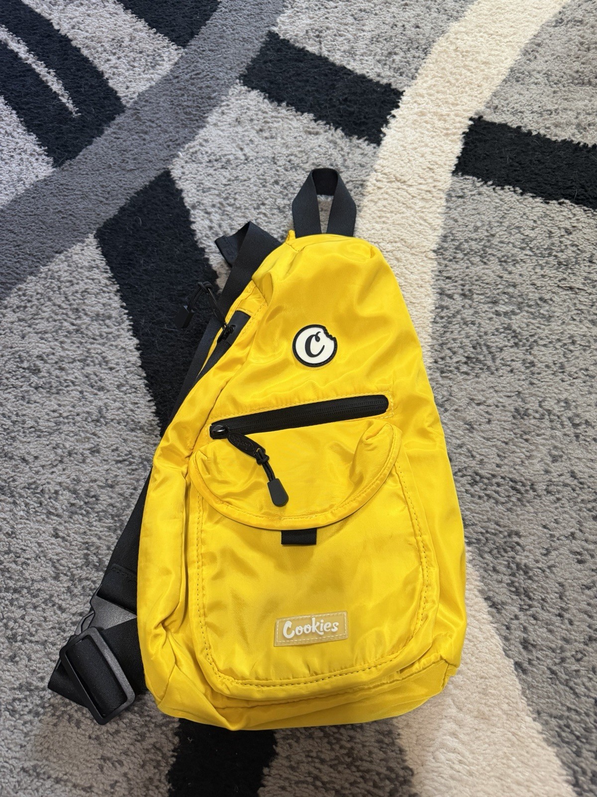 Cookies SF Smell Proof Cross Body Bag Yellow with /Black Logo 100% Authentic
