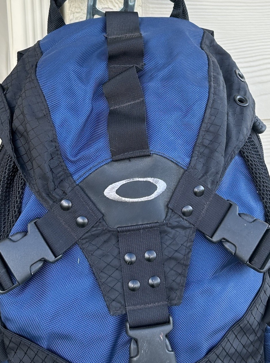 Vintage Y2K OAKLEY ICON Tactical Rucksack BACKPACK Blue + Black