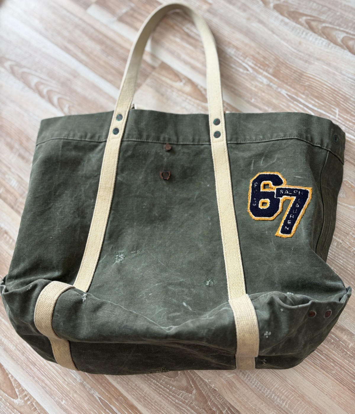 Vintage RRL Ralph Lauren Double RL Canvas Large Military Travel Tote Bag GRAIL