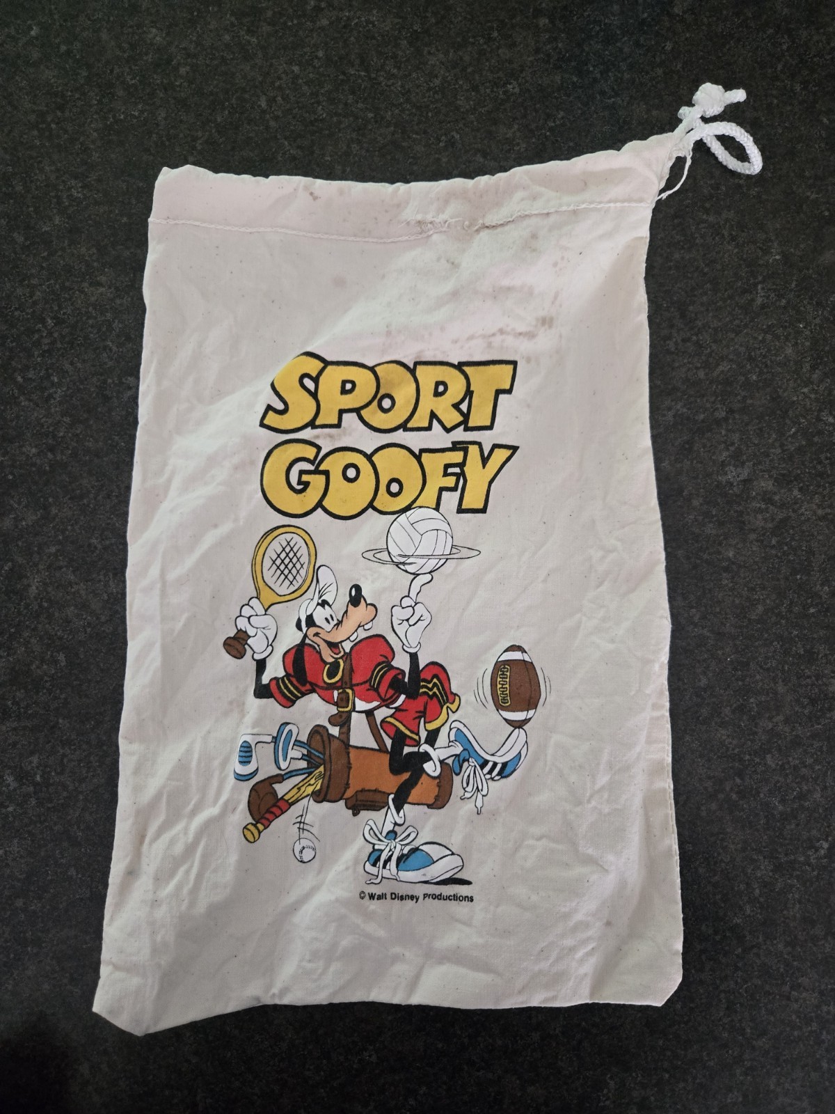 VTG WALT DISNEY Sport Goofy Canvas Tote Bag 90s Eveready Batteries Promo