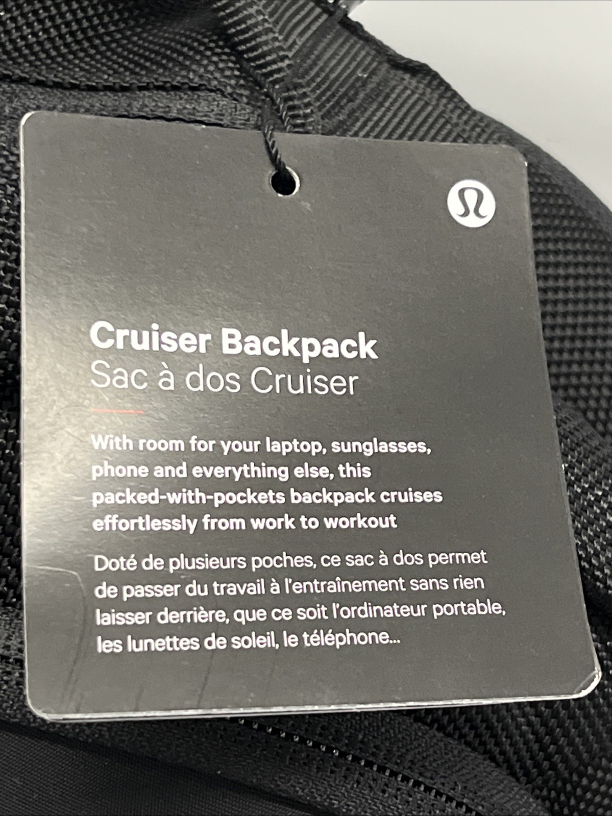 Lululemon Cruiser Backpack Black 23L Water Repellant Nylon