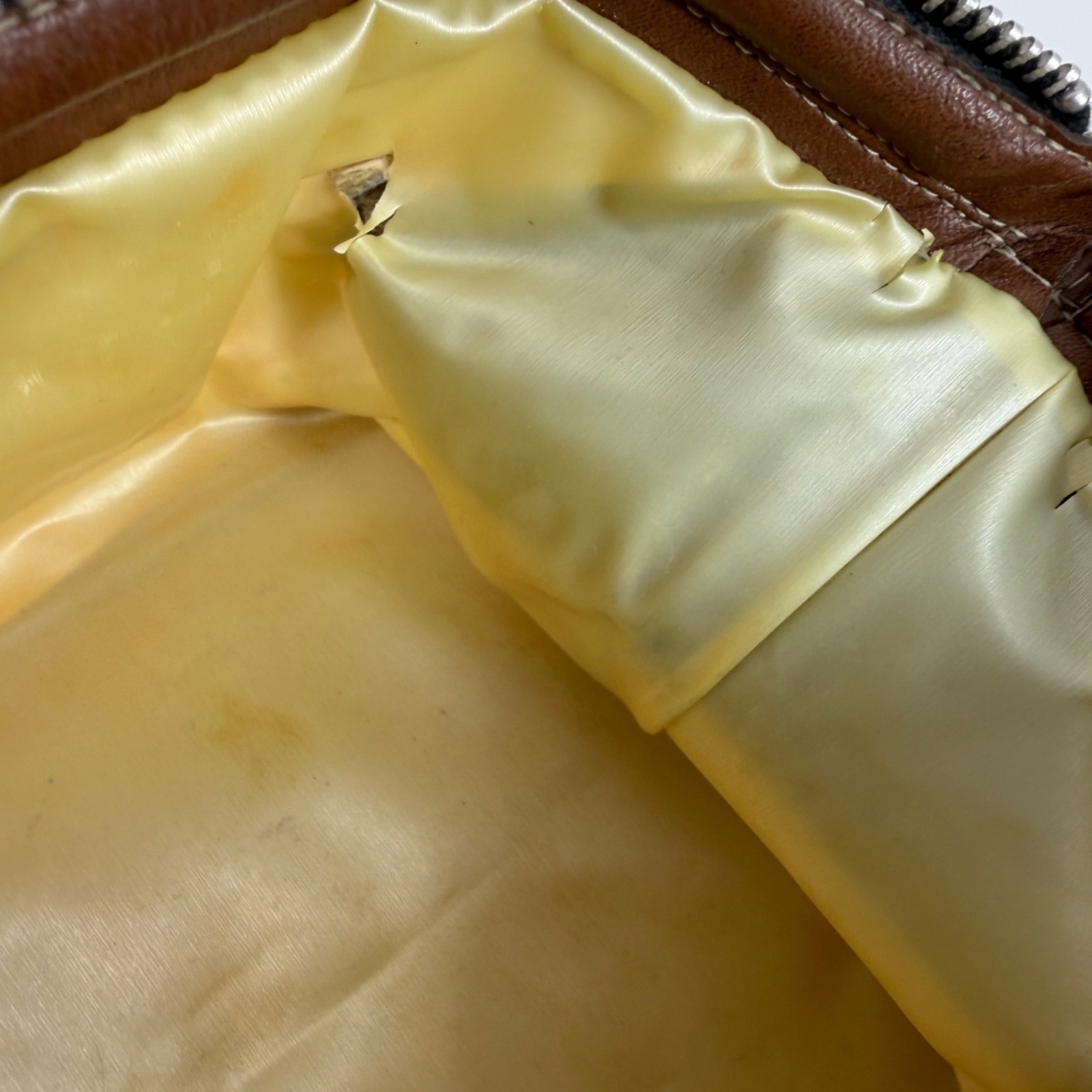 Vintage Rolfs Leather Dopp Kit Toiletry Travel Bag Brown Zip Shave Case FLAWS