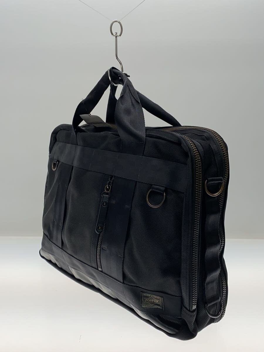 Authentic PORTER Black Leather Briefcase 31cm x 42cm x 8cm Valid Condition
