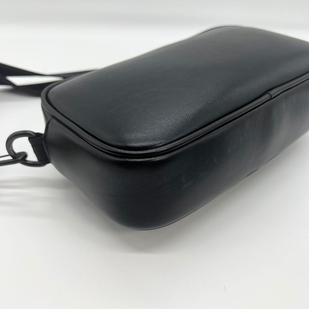 Good condition DIESEL camera bag HOLI-D Oval D leather black