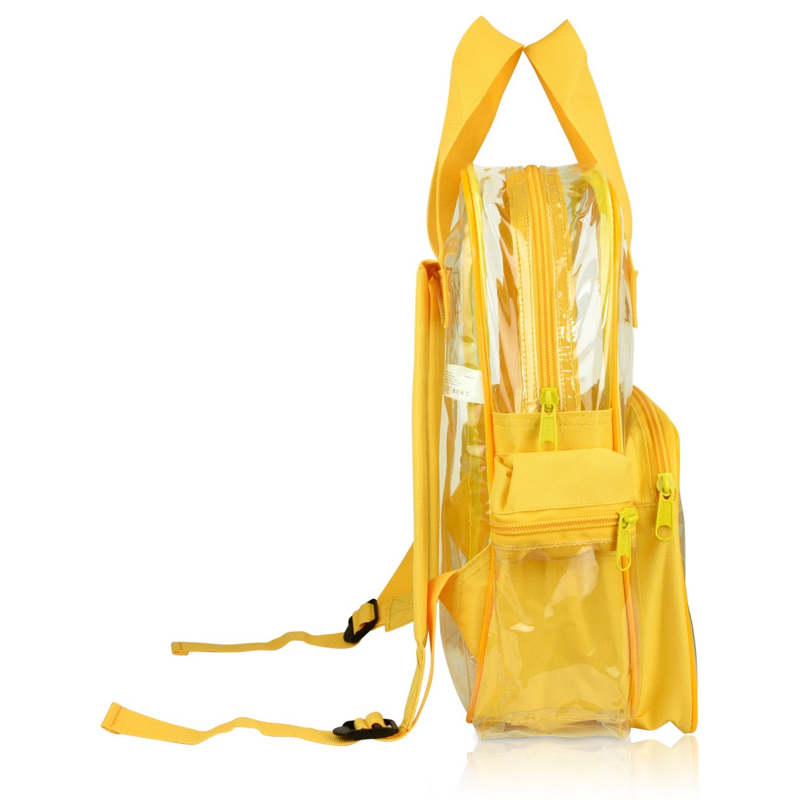 DALIX CLEAR BACKPACK TRANSPARENT PVC SCHOOL SECURITY GOLD FREE SHIPPING