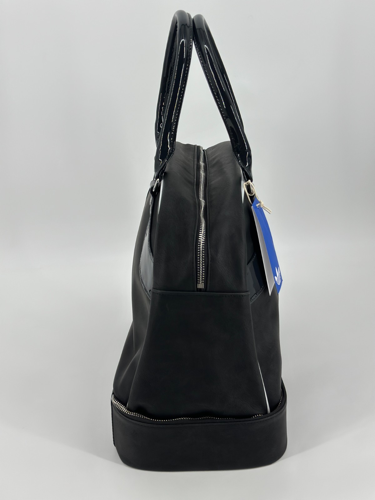 Adidas Premium Bowling Style Bag Large Black Designer Purse Trefoil Sport JW0307