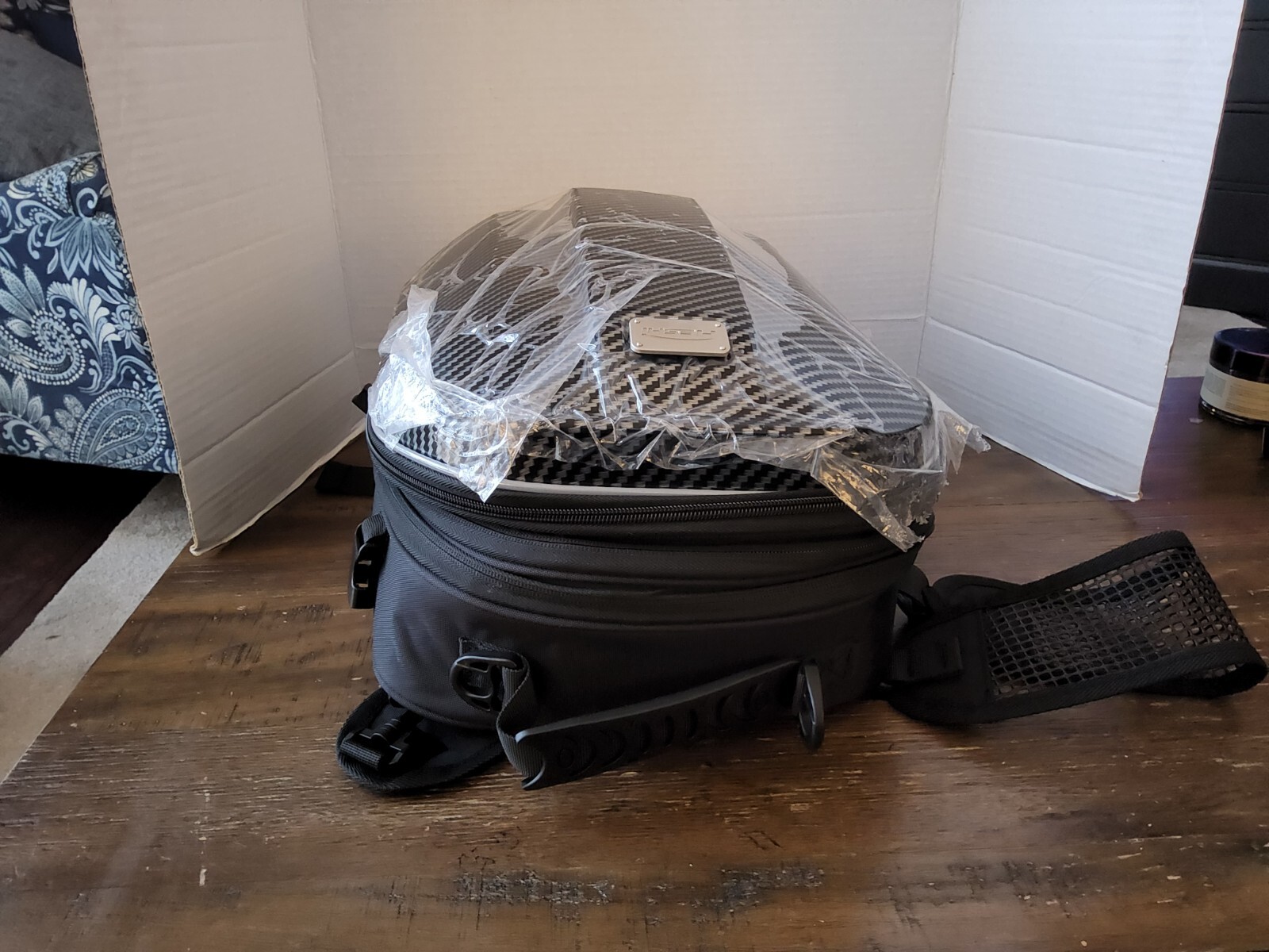 Motorcycle Tail Bag Hard Shell Tail Bag/Helmet Backpack w/Raincover