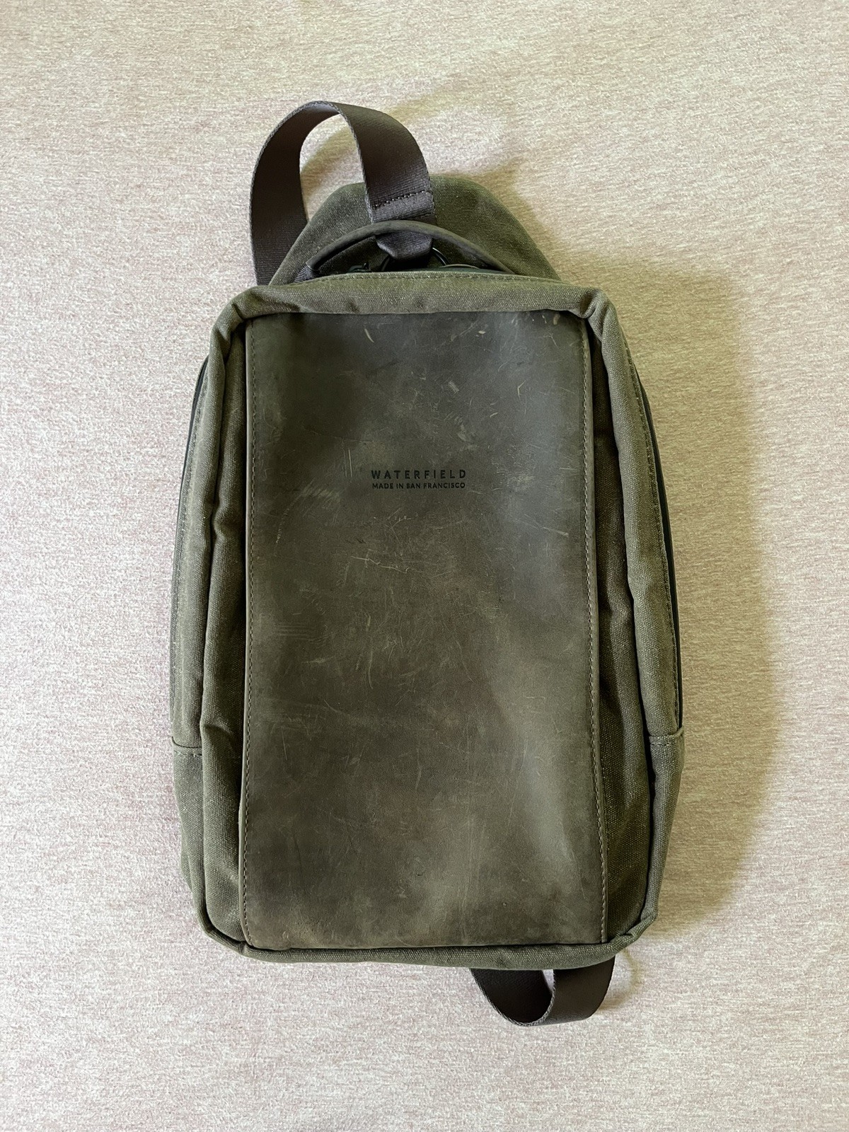Waterfield SF Sutter Tech Sling Canvas Leather Messenger Shoulder Laptop Bag