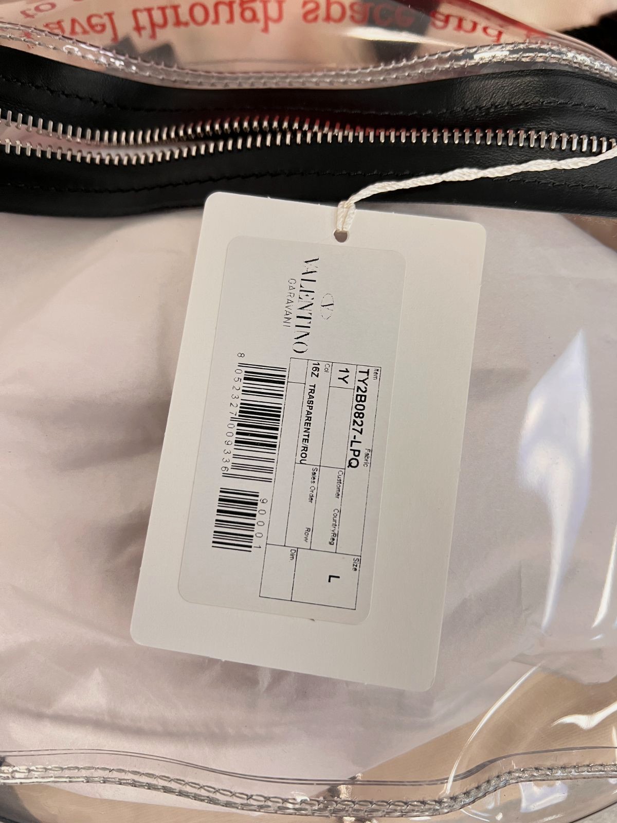 VALENTINO GARAVANI Men’s Transparent VLTN Logo Leather Crossbody Belt Pouch Bag