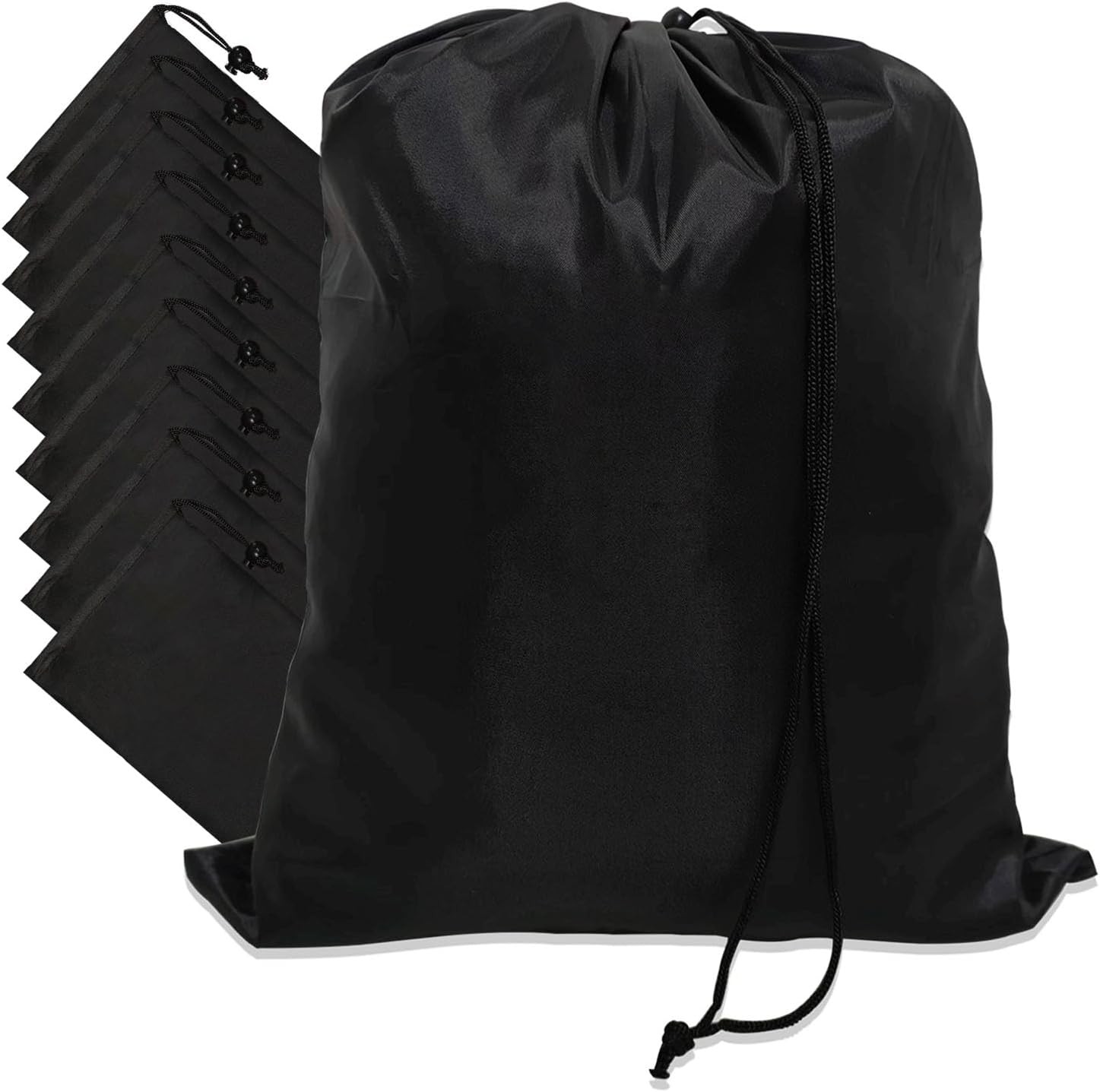 10-Pack Drawstring Bags with Toggle Closure – Lightweight & Durable Nylon Gym…