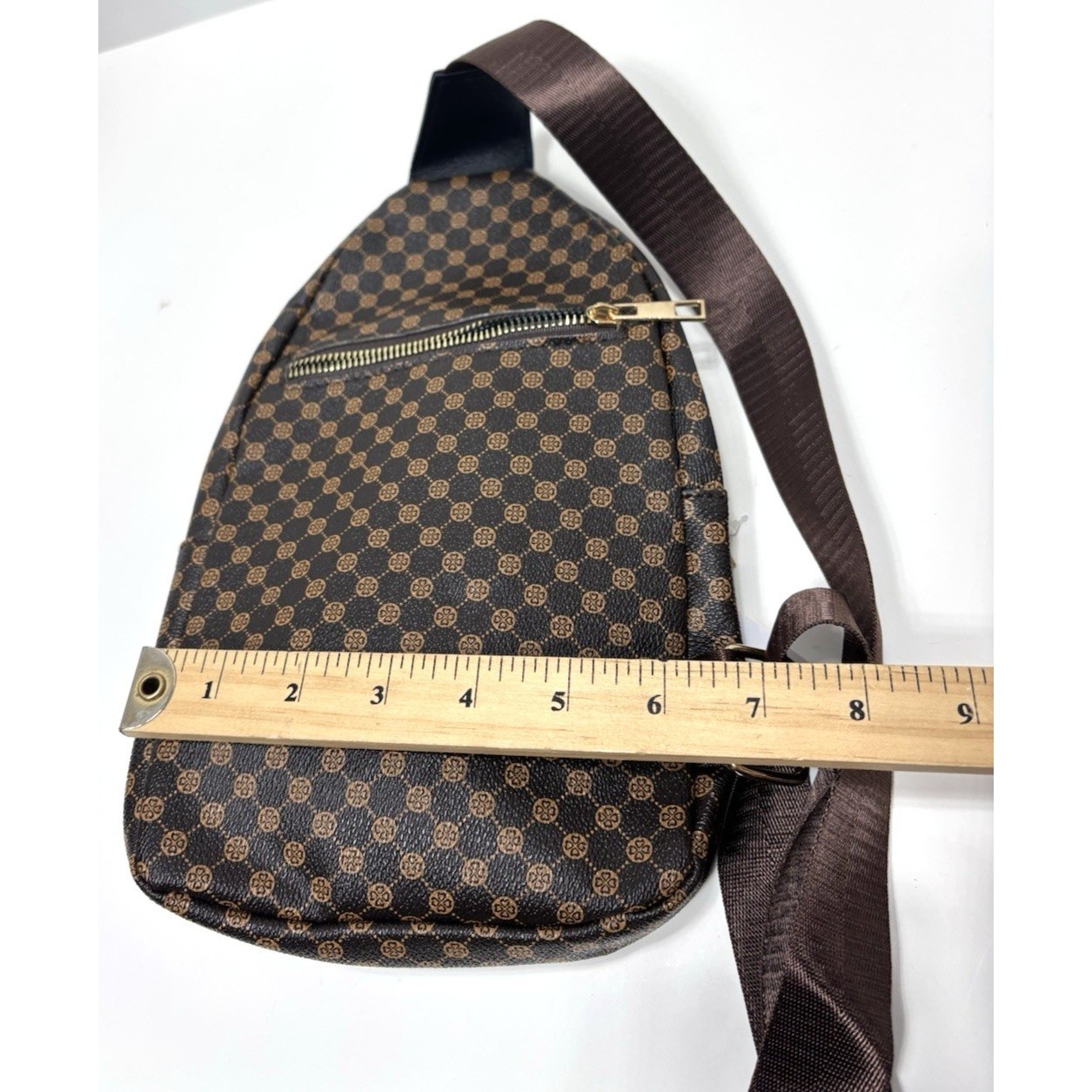 Geometric Printed Men’s PU Leather Crossbody Sling Bag – Stylish & Durable NEW