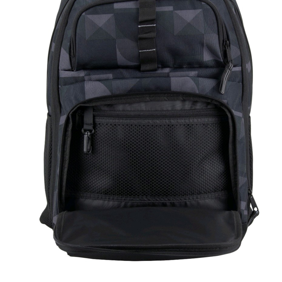Eastsport Unisex Pro 19″ Backpack Expandable Recycled Studio Geo Black Gray