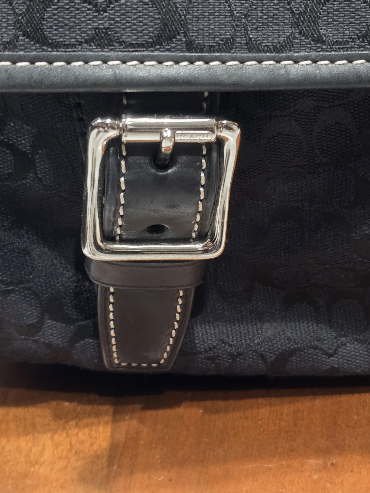 MINT COACH Canvas Messenger Bag Signature Crossbody Black Work laptop Handbag