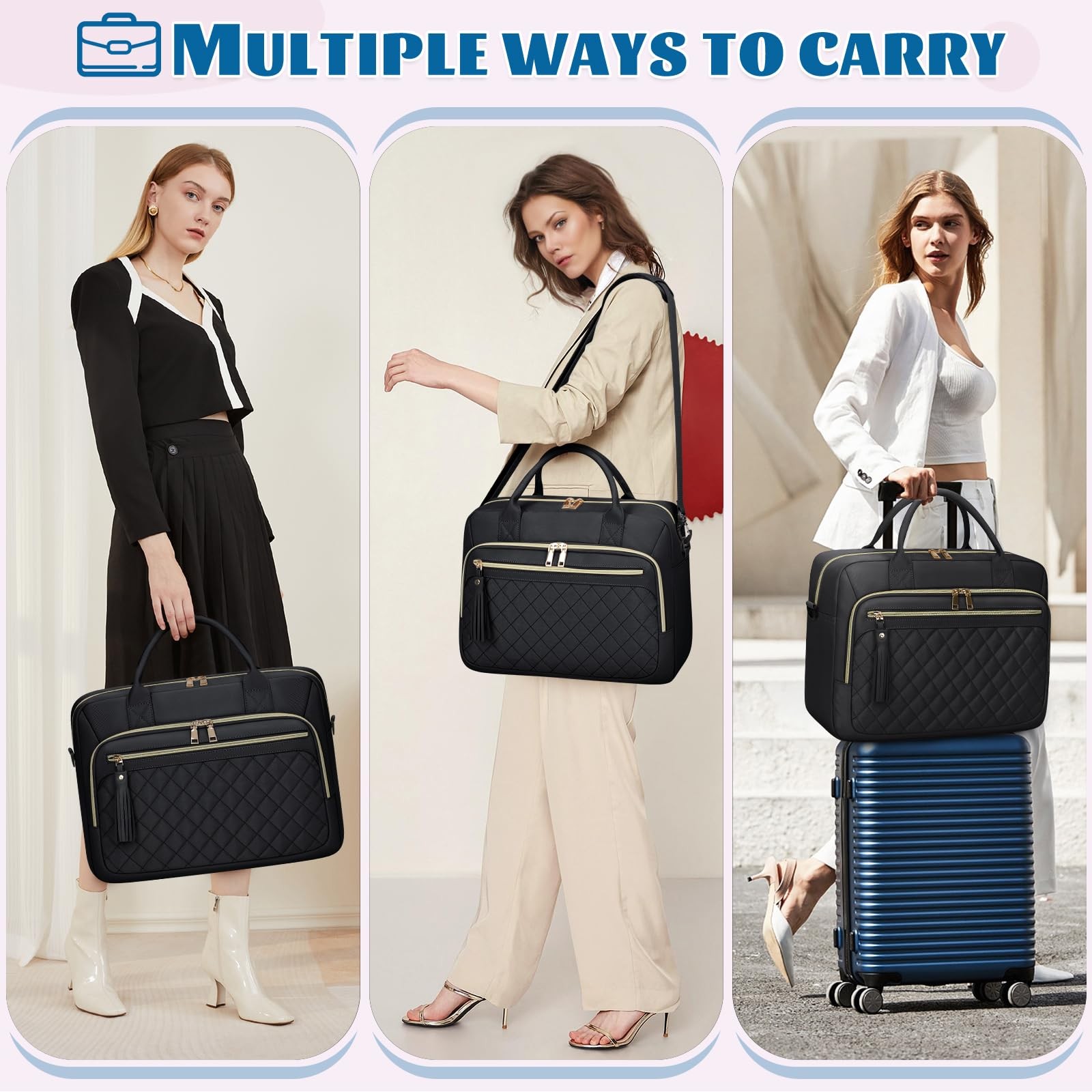 RAINSMORE Laptop Bag 17 3 Inch Briefcase for Mujeres Impermeable Computer Mes