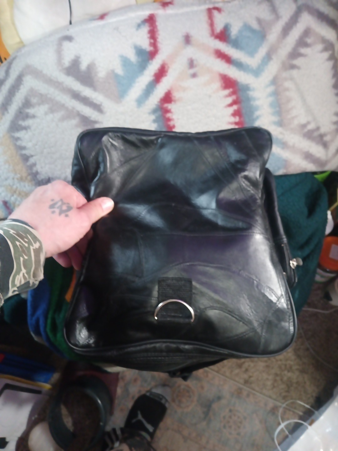 Black Genuine Leather Handcrafted Duffel Bag 22 In