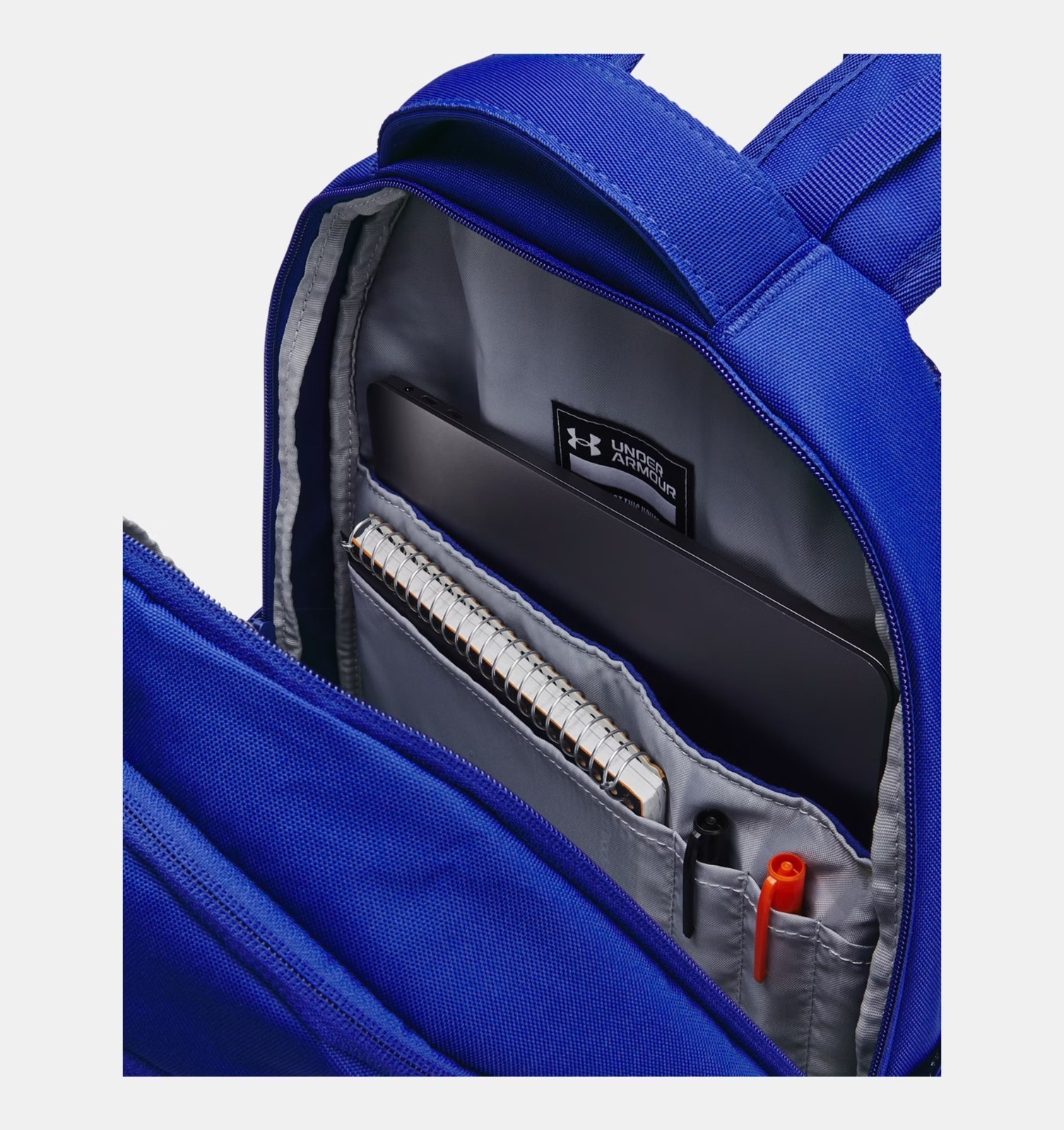 Under Armour Hustle 6.0 Backpack RoyalBlue UA Storm School 16in Laptop Book Bag