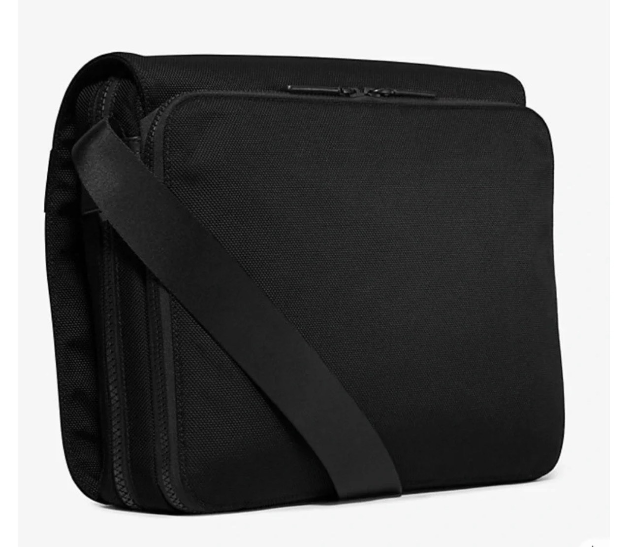 MICHAEL KORS Men’s Large Travis Messenger Bag crafted Leather Trim Black Nylon