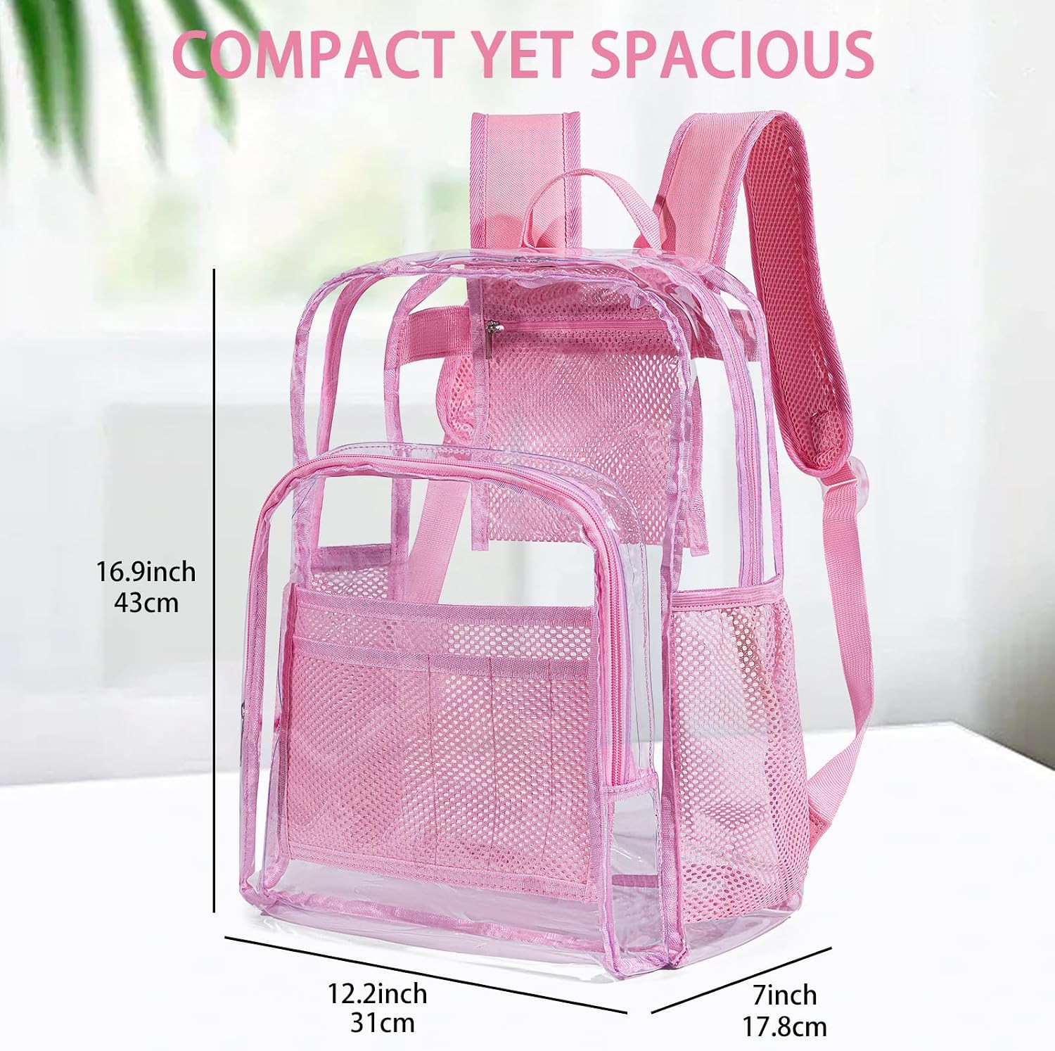 Transparent Backpack with Thickened Pvc Material, Perspective Design, Large Capa