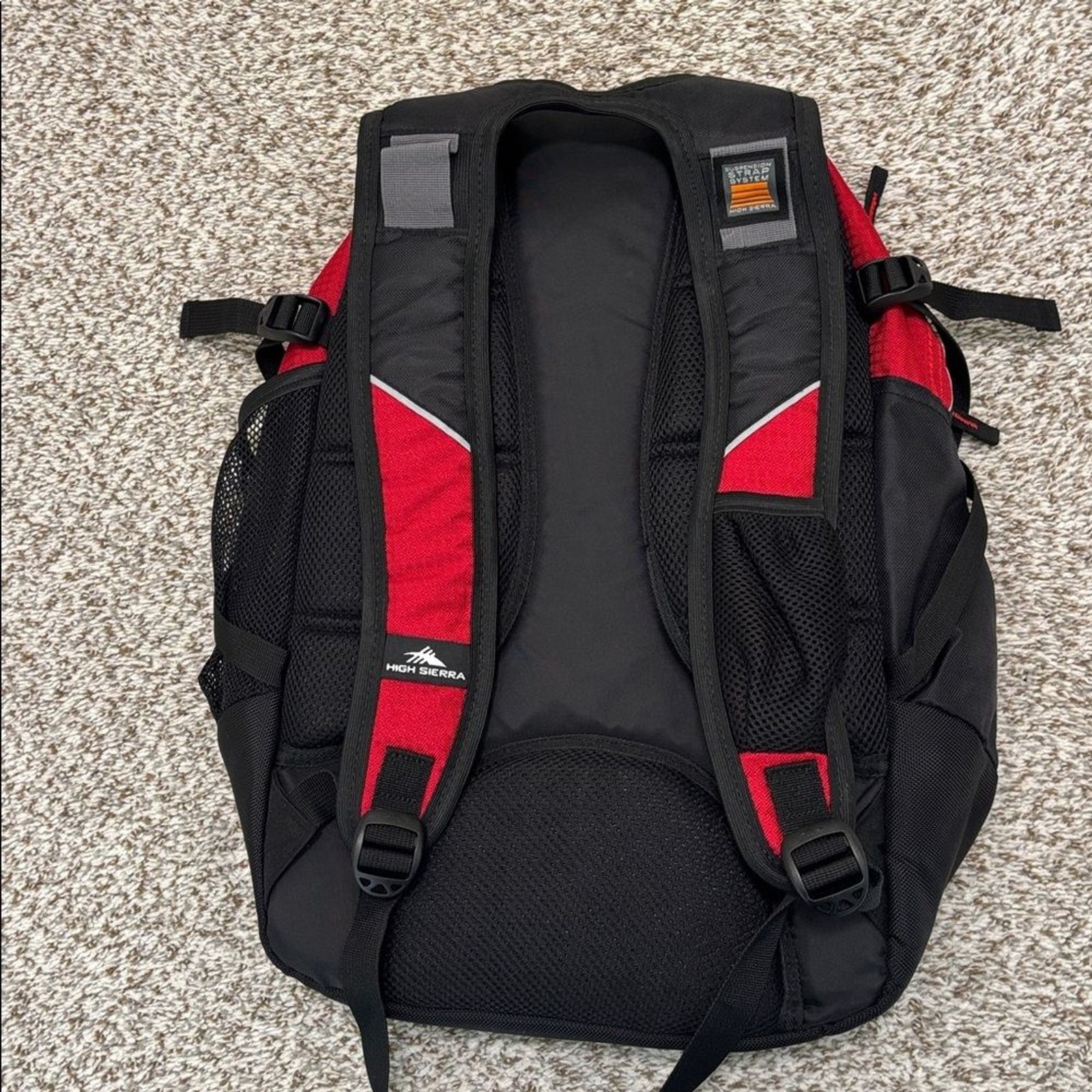 High Sierra red black backpack