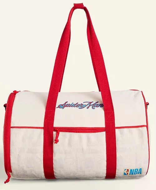 Marvel Spider-Man NBA Crossover Duffel Bag White Red Gym Travel Kids Adult