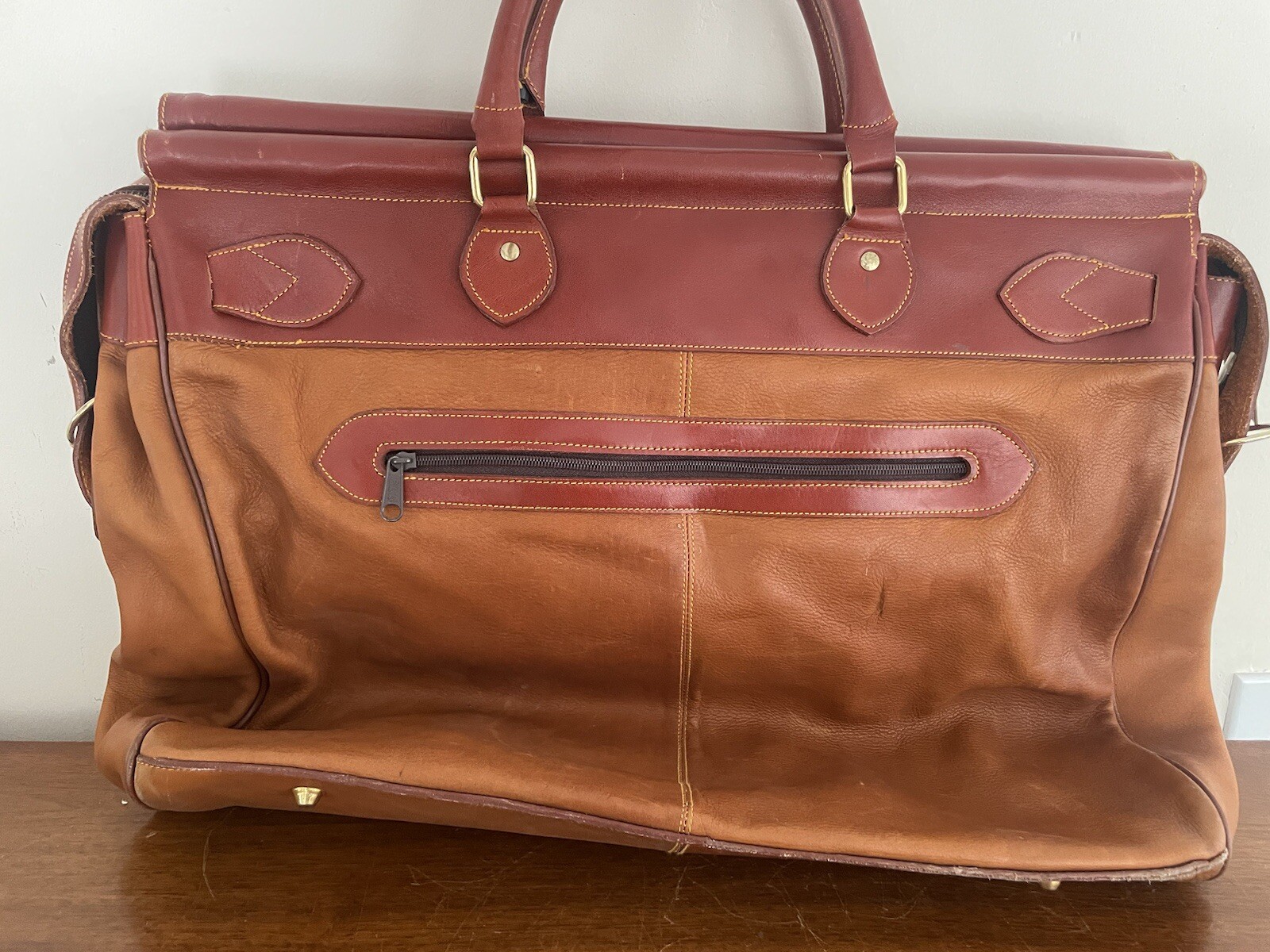 VTG ‘Old Leather’ KOY LEATHER GOODS STRINGER BAG Messenger Briefcase Laptop Case