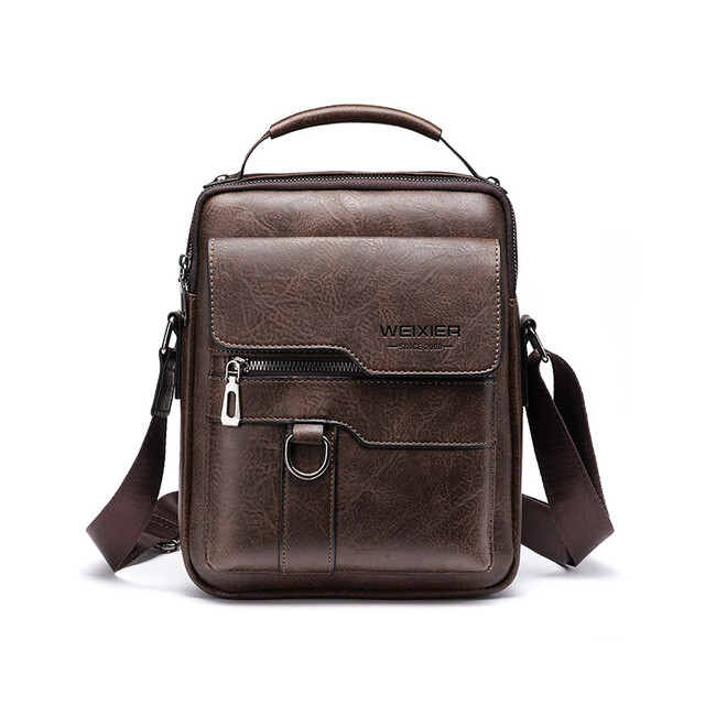 WEIXIER Men Crossbody Bag Shoulder Bag PU Leather Messenger Bag Handbag