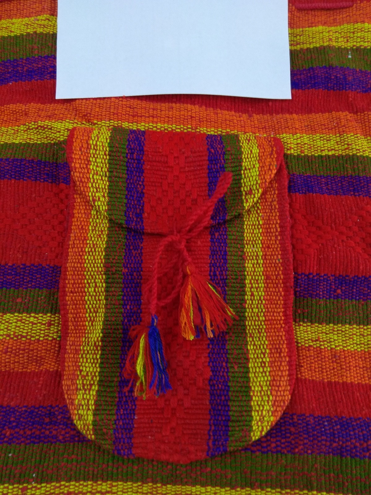 RASTA Bag Beach Hippie Baja Ethnic Backpack Made in Mexico Unisex RAINBOW Tassel