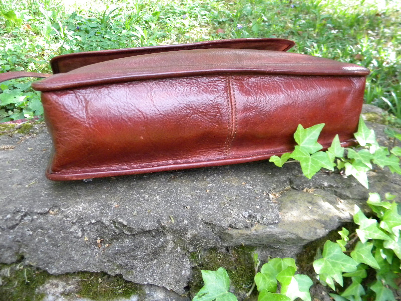 Vintage Jack Georges Leather Cognac Tuscany Executive Briefcase Messanger Bag
