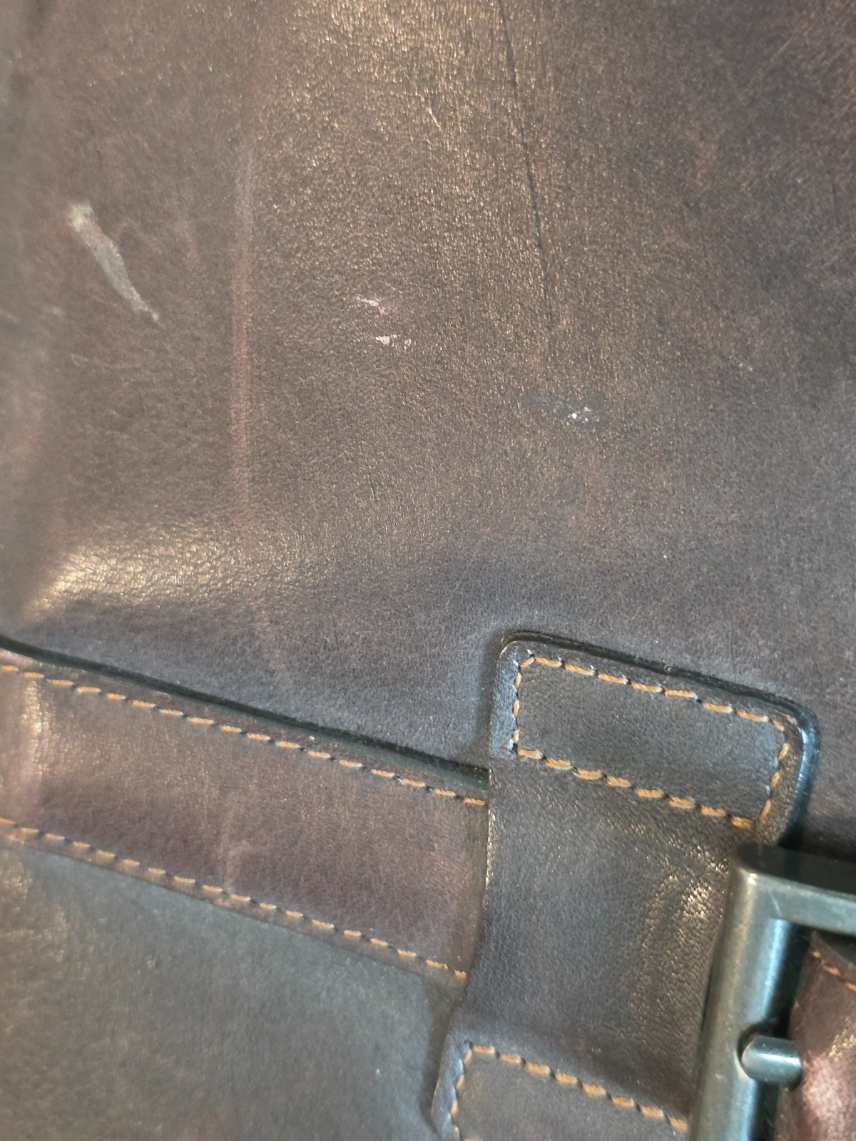 Kenneth Cole Reaction #524451 Laptop Shoulder Messenger Bag Brown Leather?