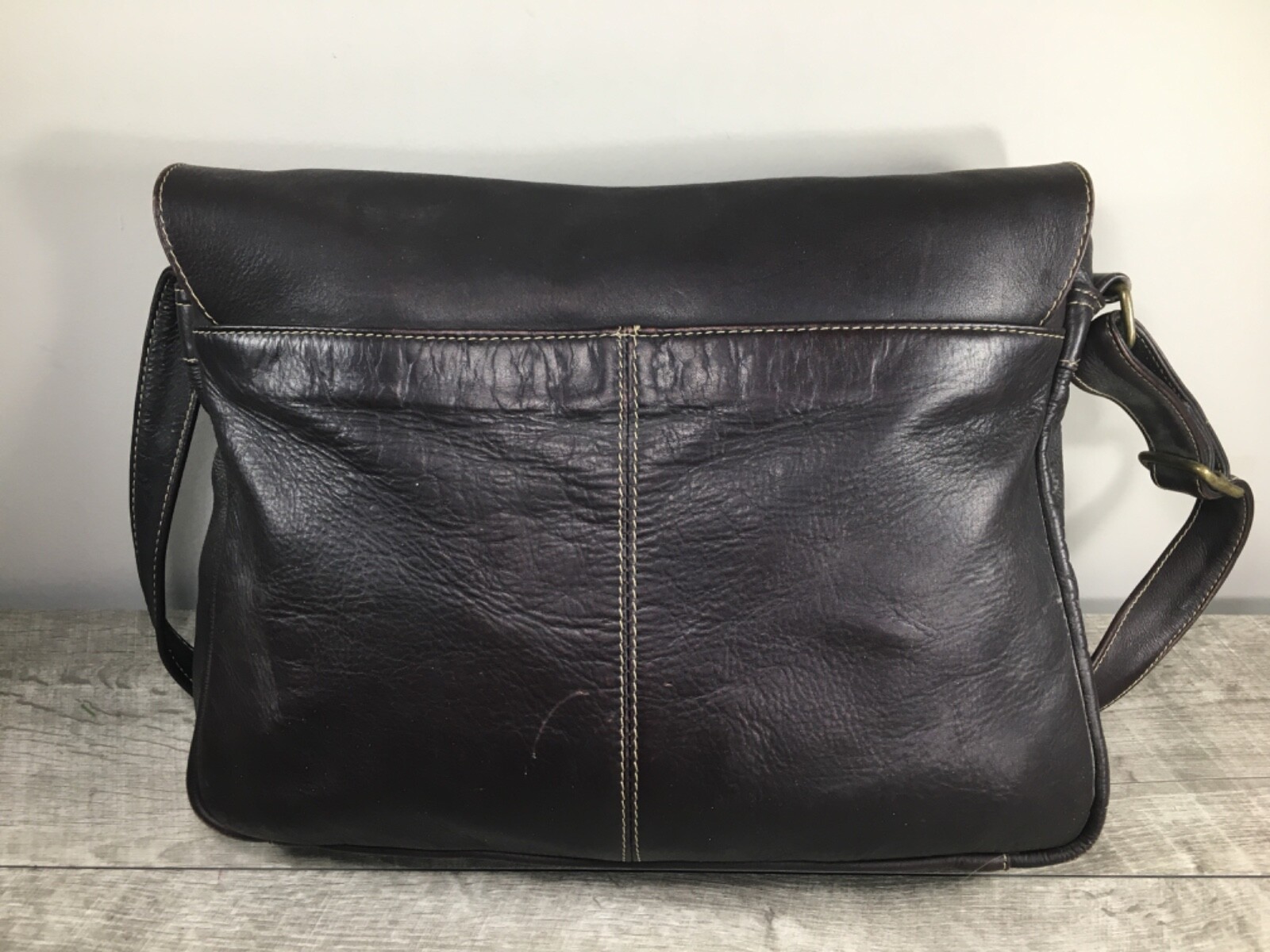 Made in Colombia Brown Leather Briefcase Shoulder Bag Messenger School Vintage