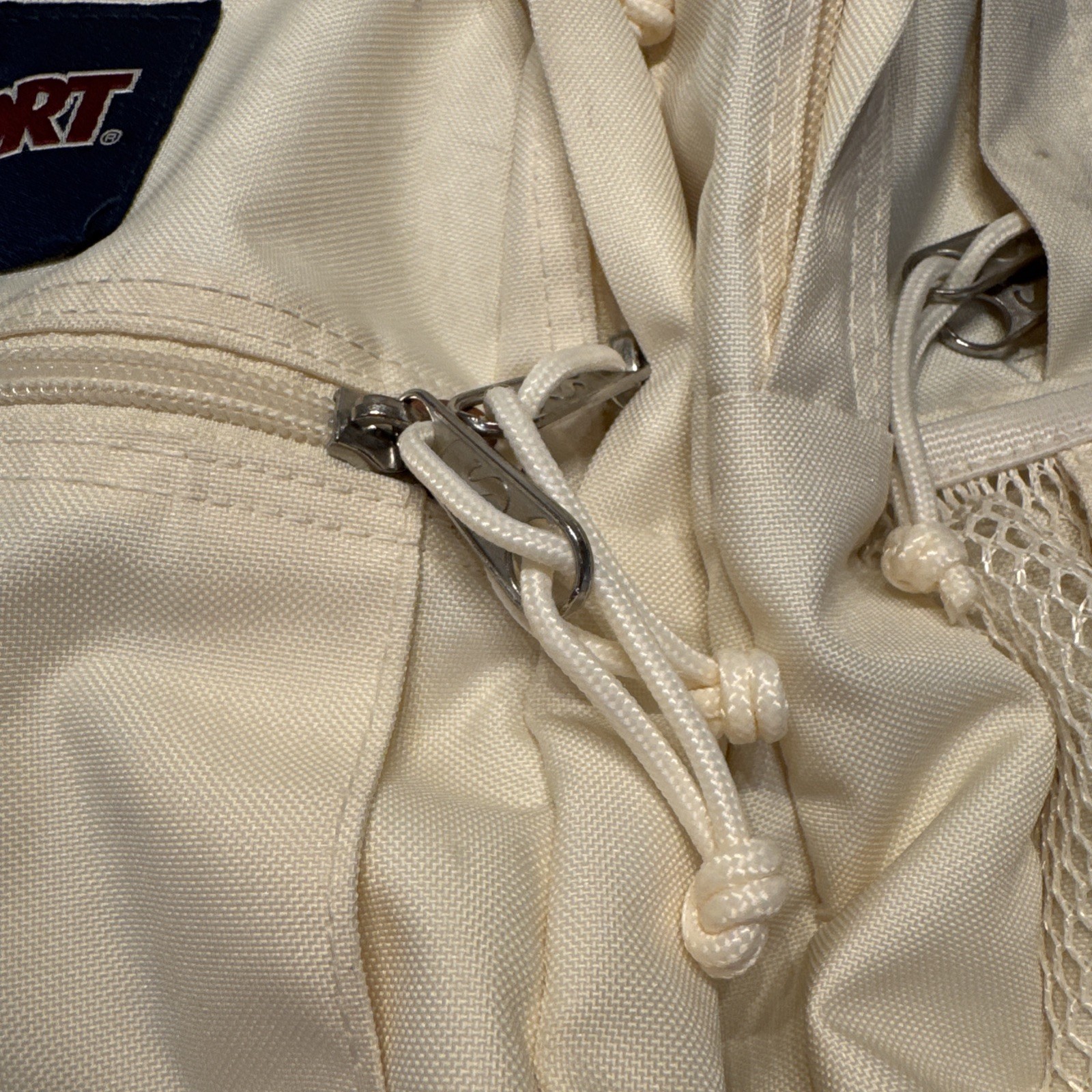 Jansport USA School Backpack Book Bag Brown Leather Bottom Ivory Back To School