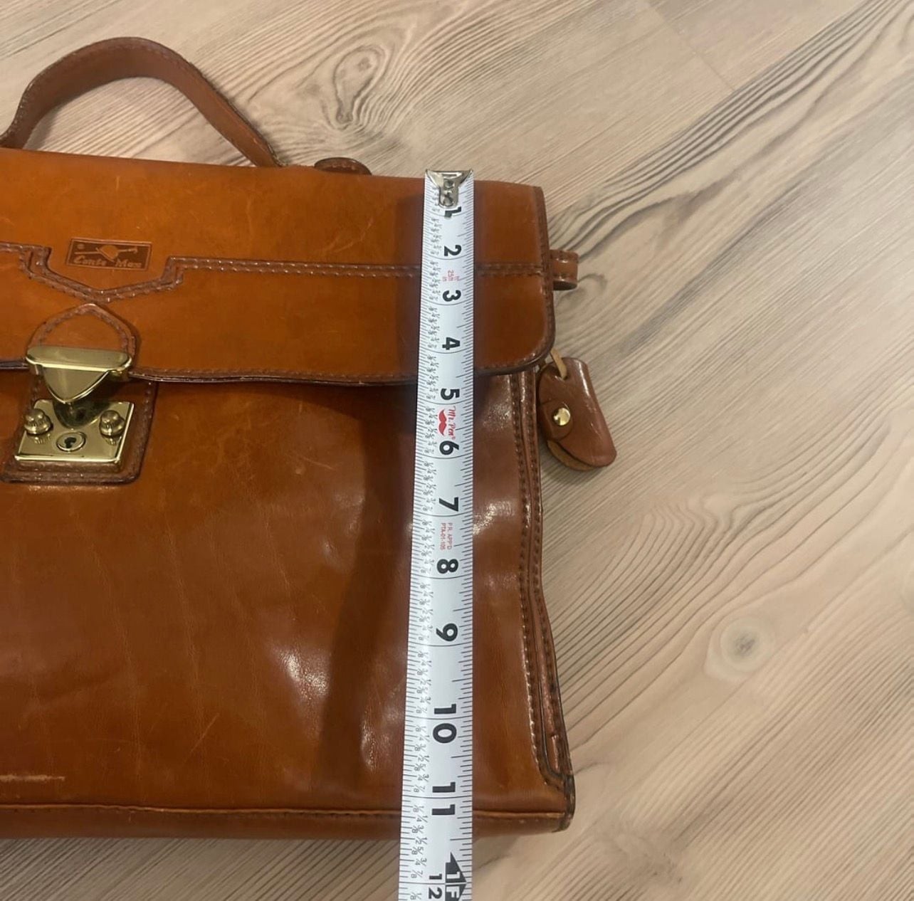 Conte Max Vintage Italian Leather Briefcase Satchel Bag
