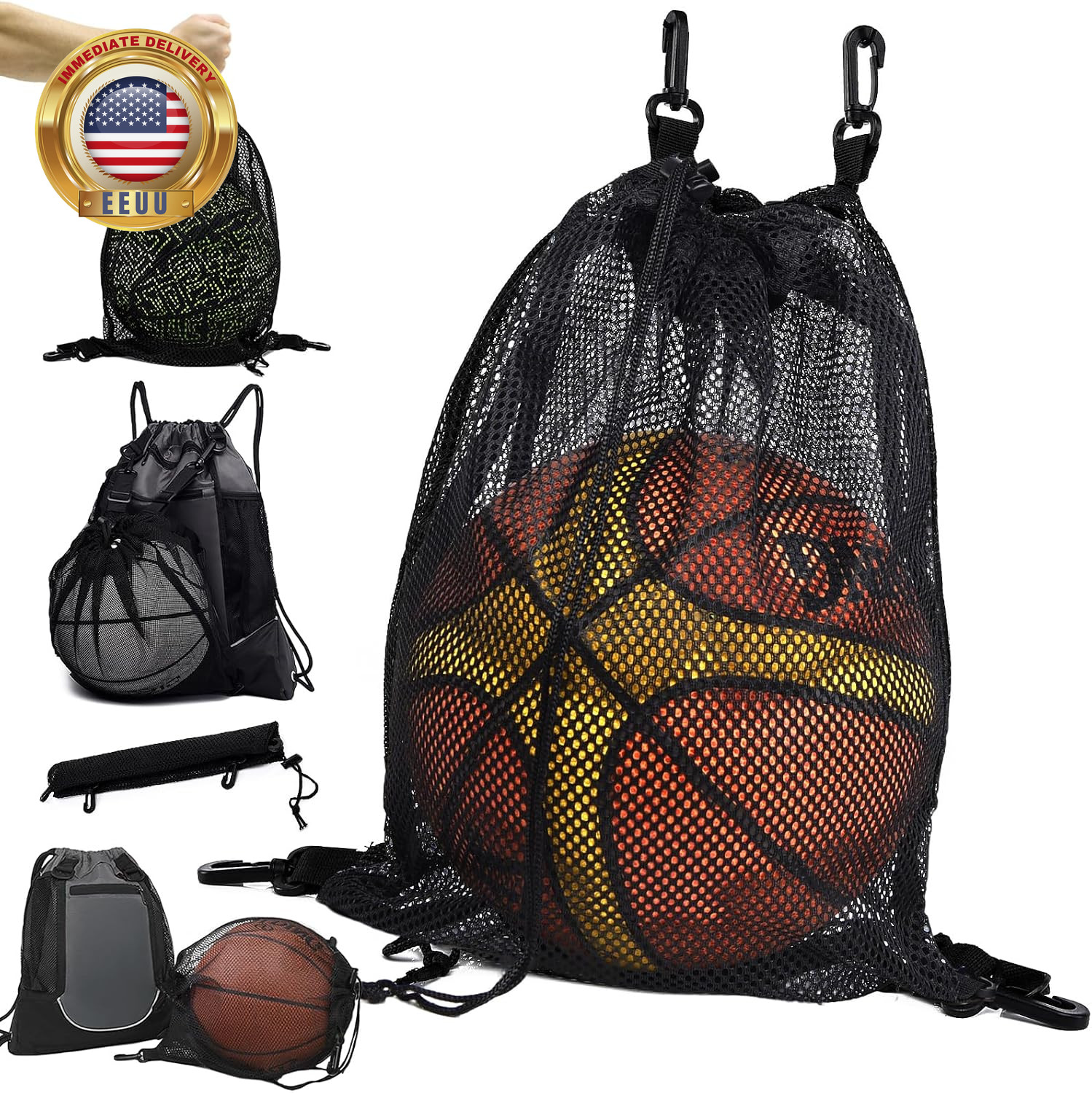 Drawstring Basketball Backpack for Boys, Foldable Soccer Backpack Gym Bag Sackpa