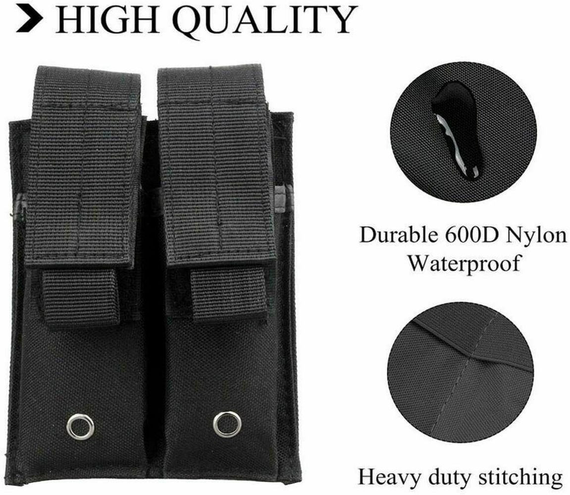 Outdoor Military Tactical Molle Double Magazine Nylon Pistol Mag Bag Holder Tool