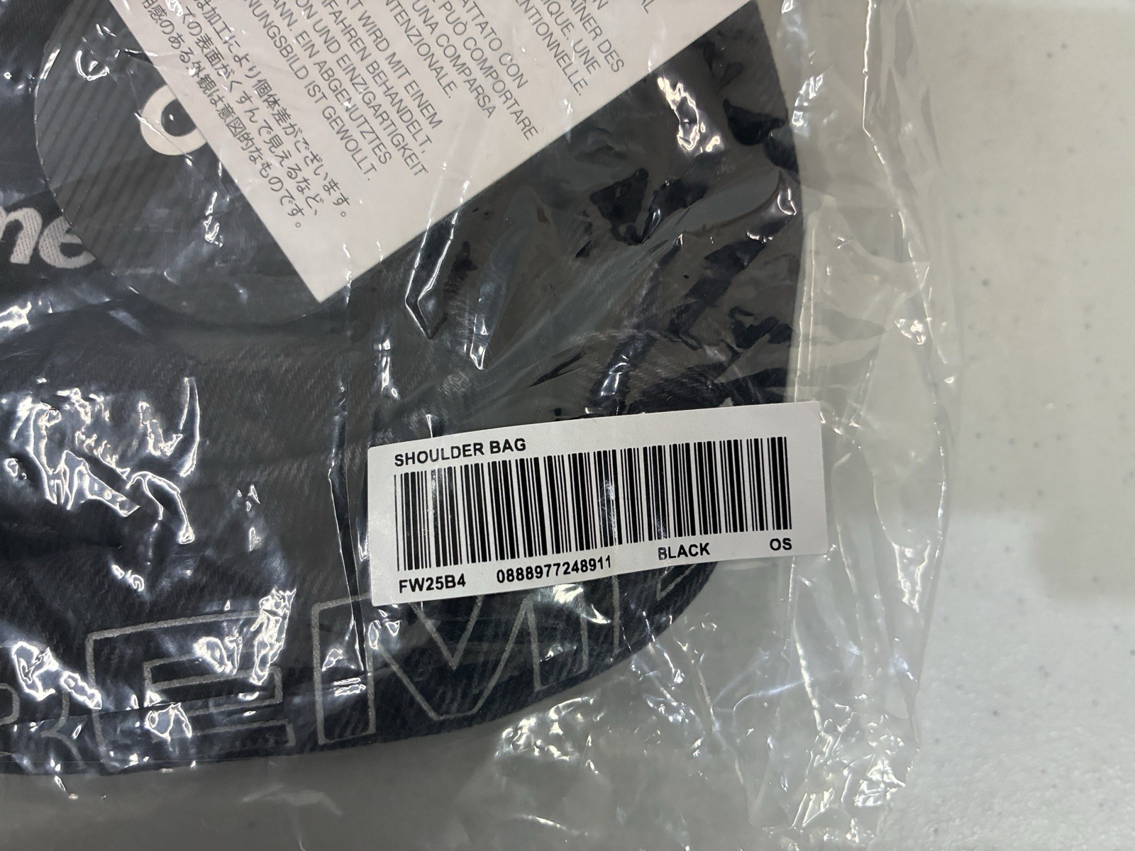 Supreme Denim Shoulder Bag FW25 Black – Brand New