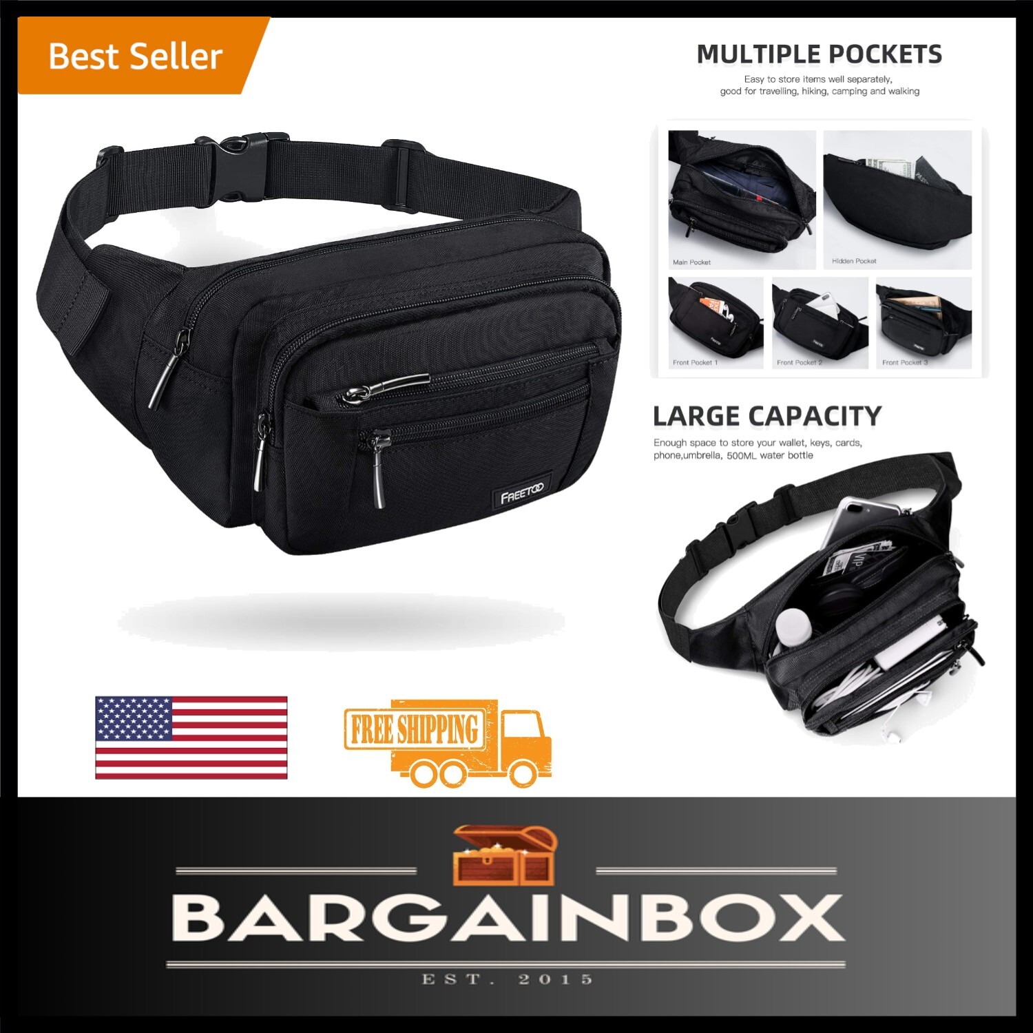 Lightweight Adjustable Waist Pack – Perfect for Hiking, Running, and Travel