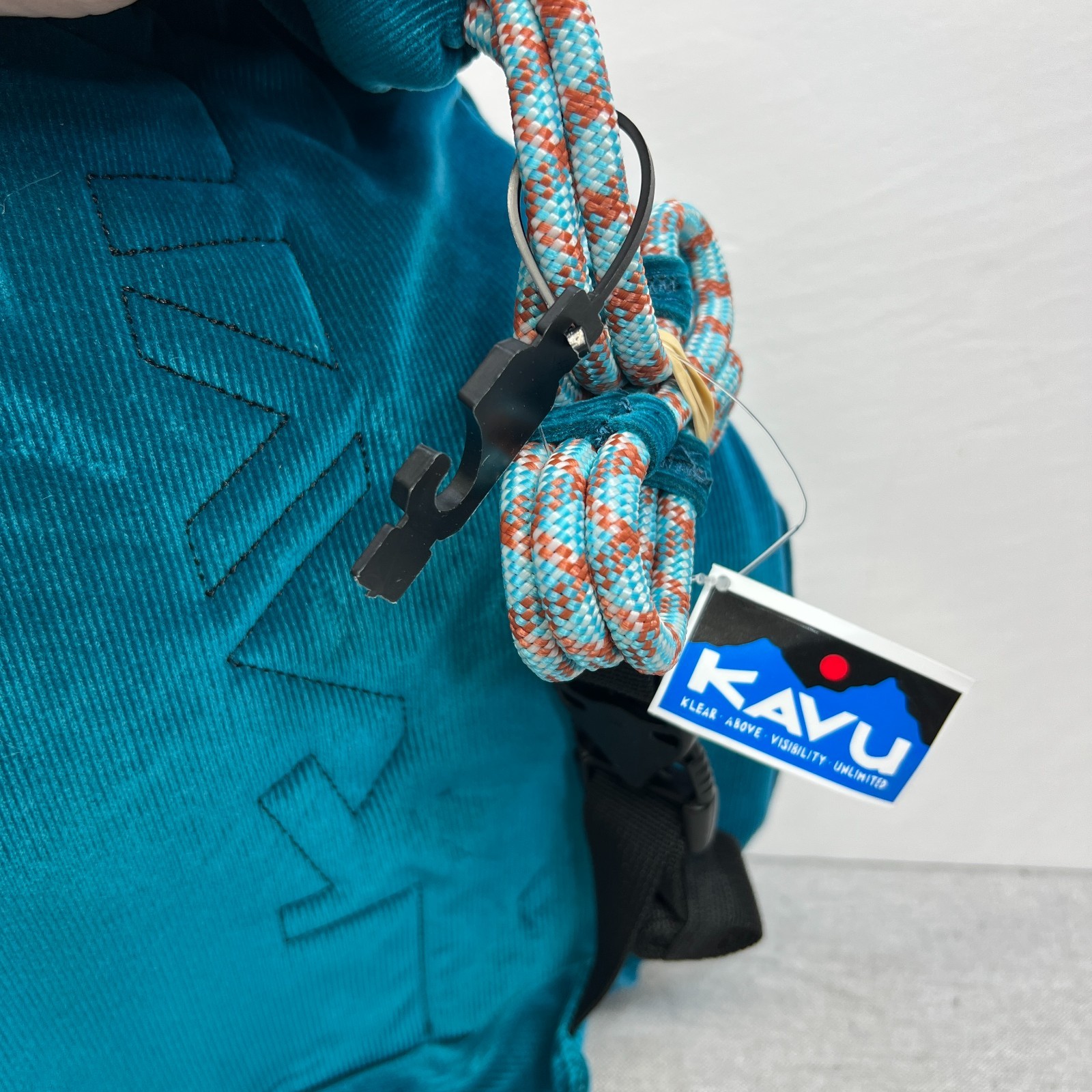 KAVU Original Rope Cordouroy Sling Pack w/ Adjustable Shoulder Strap Artic Teal